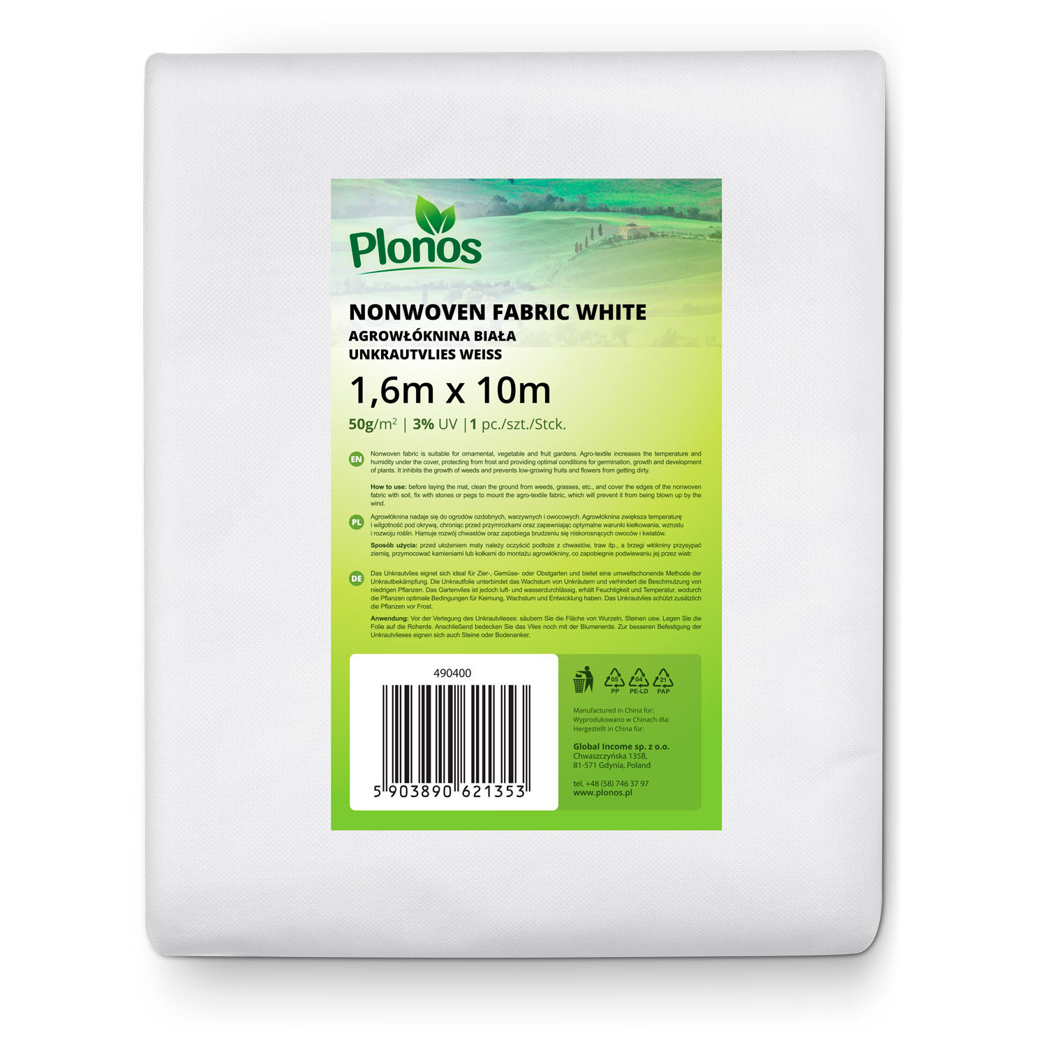 Plonos agrotekstiilkate 1000 cm x 160 cm - valge - Image 10