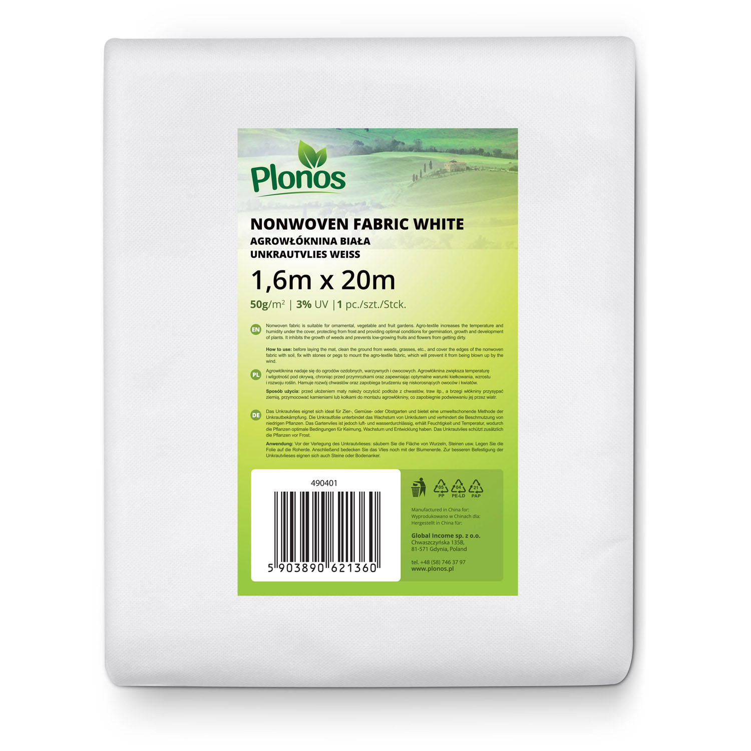 Kattev agrotekstiil 2000 cm x 160 cm Plonos - valge - Image 6