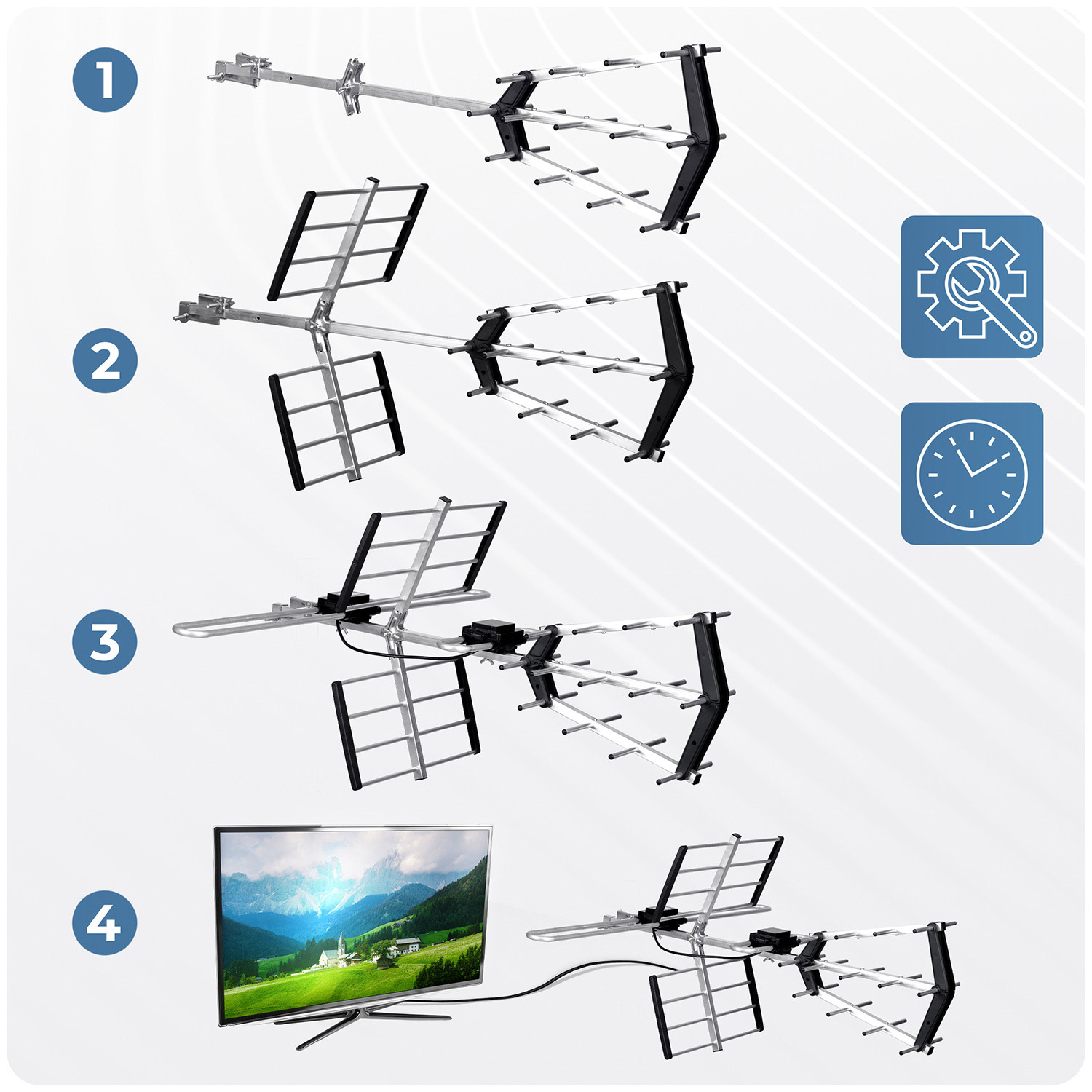 Berdsen BD-950 suunatud välistingimustes kasutatav TV-antenn ultra HD 4K - Image 13