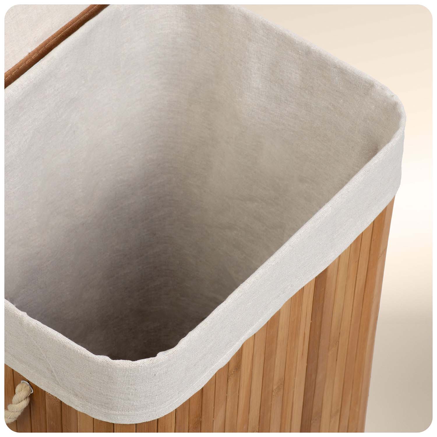 Bambusest pesukorv kaanega 72 l Massido - Image 3