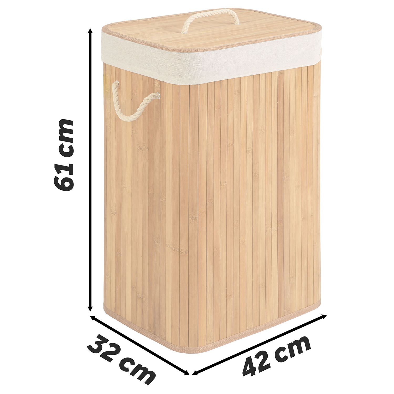 Bambusest pesukorv kaanega 72 l Massido - Image 5