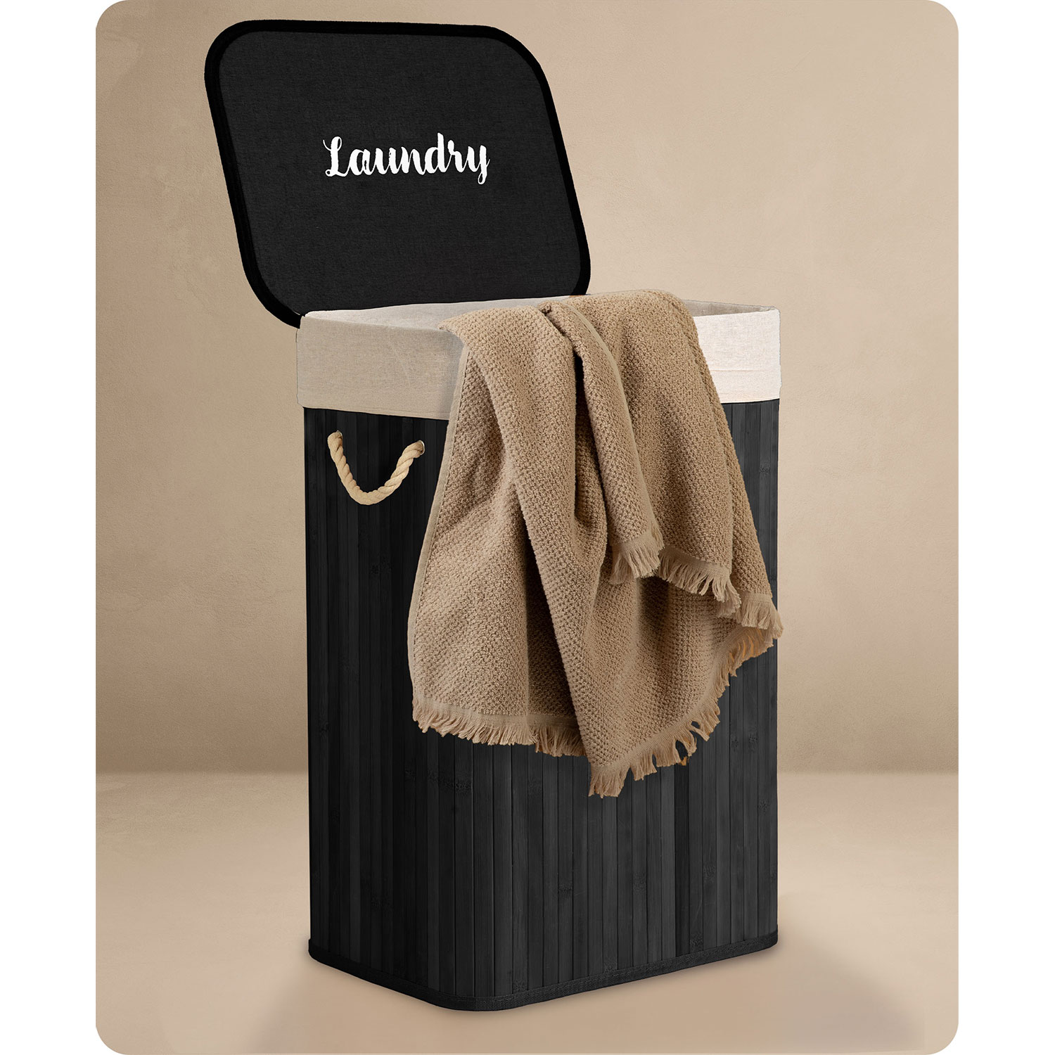 Bambusest pesukorv kaanega 72 l Massido - Image 2