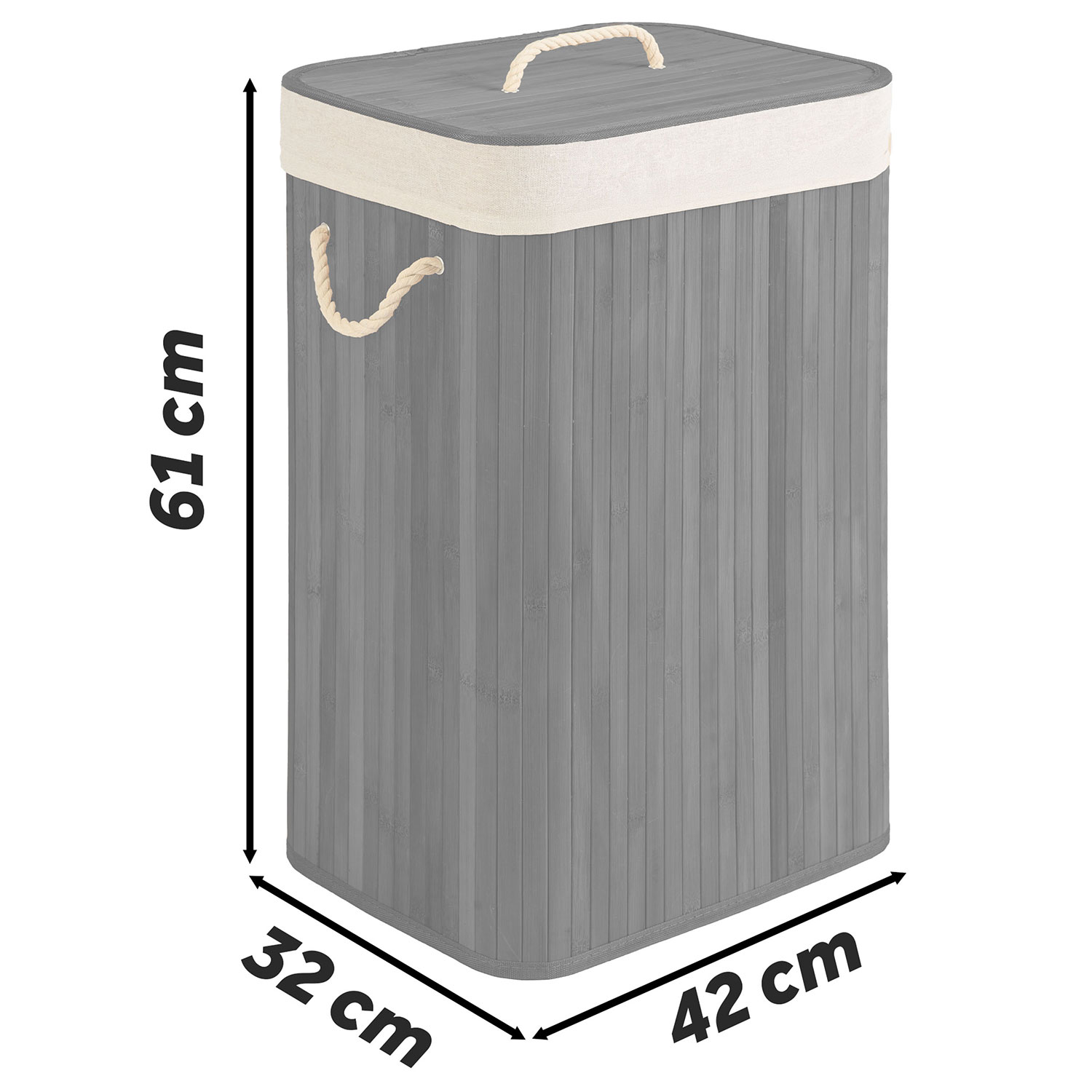 Bambusest pesukorv kaanega 72 l Massido - Image 3