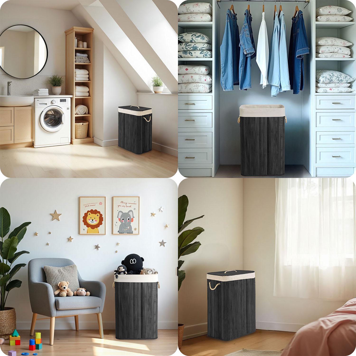 Bambusest pesukorv kaanega 72 l Massido - Image 11