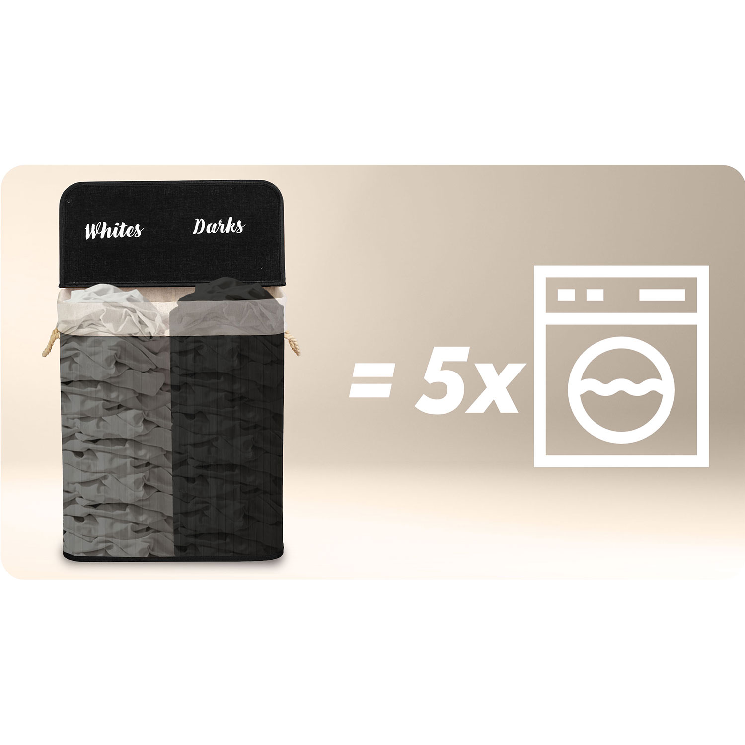 Bambusest pesukorv kaanega 100 l Massido - Image 5