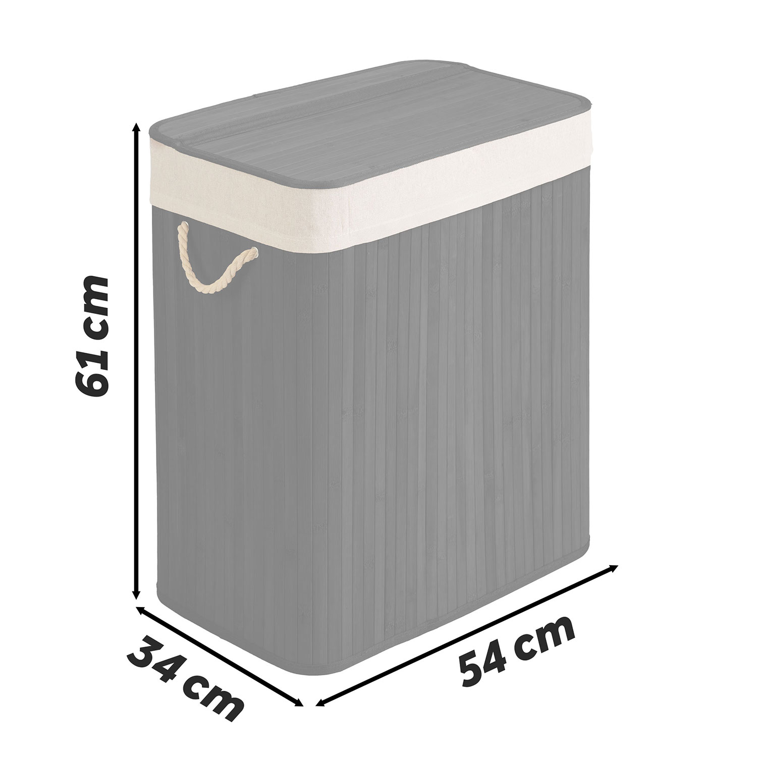 Bambusest pesukorv kaanega 100 l Massido - Image 3