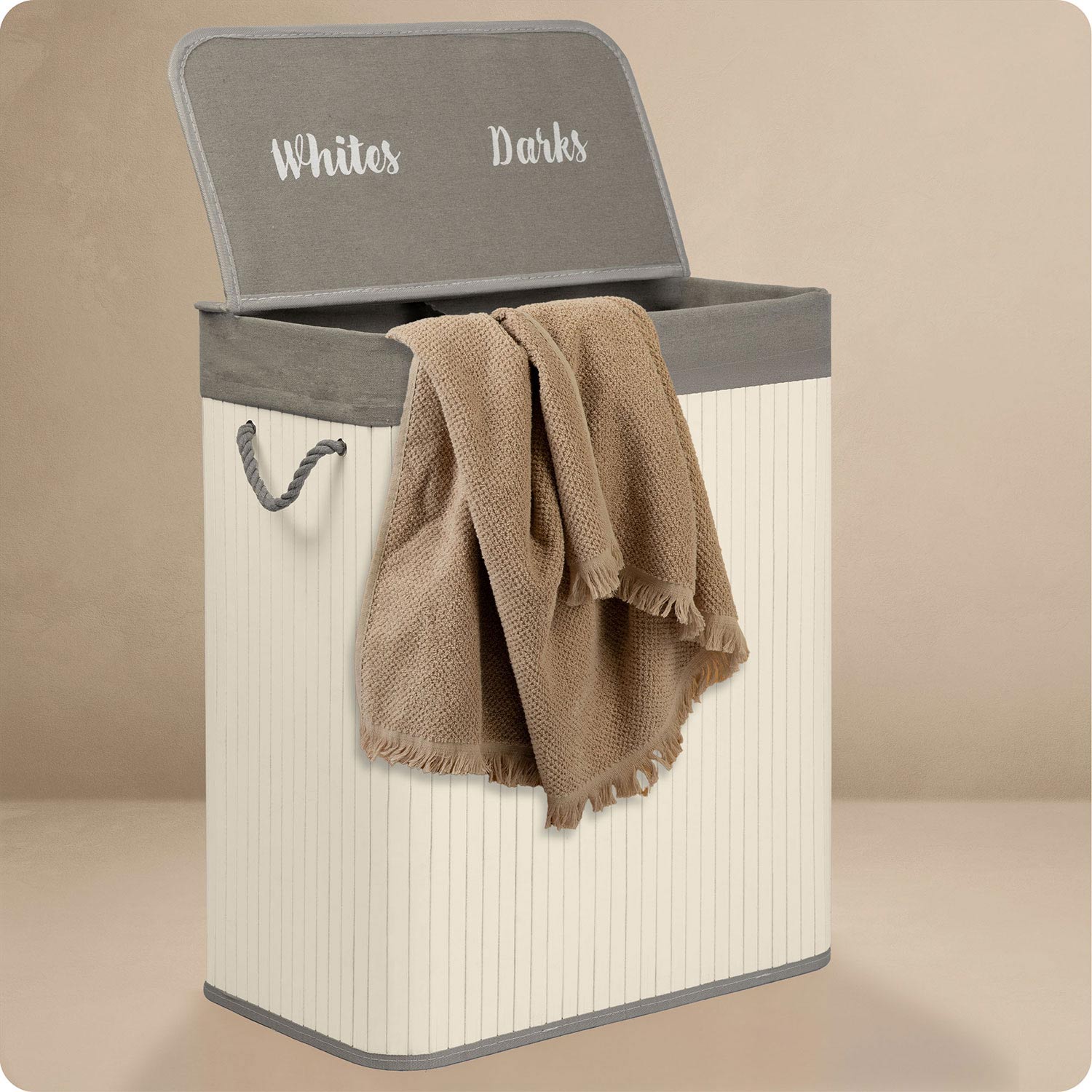 Bambusest pesukorv kaanega 100 l Massido - Image 2