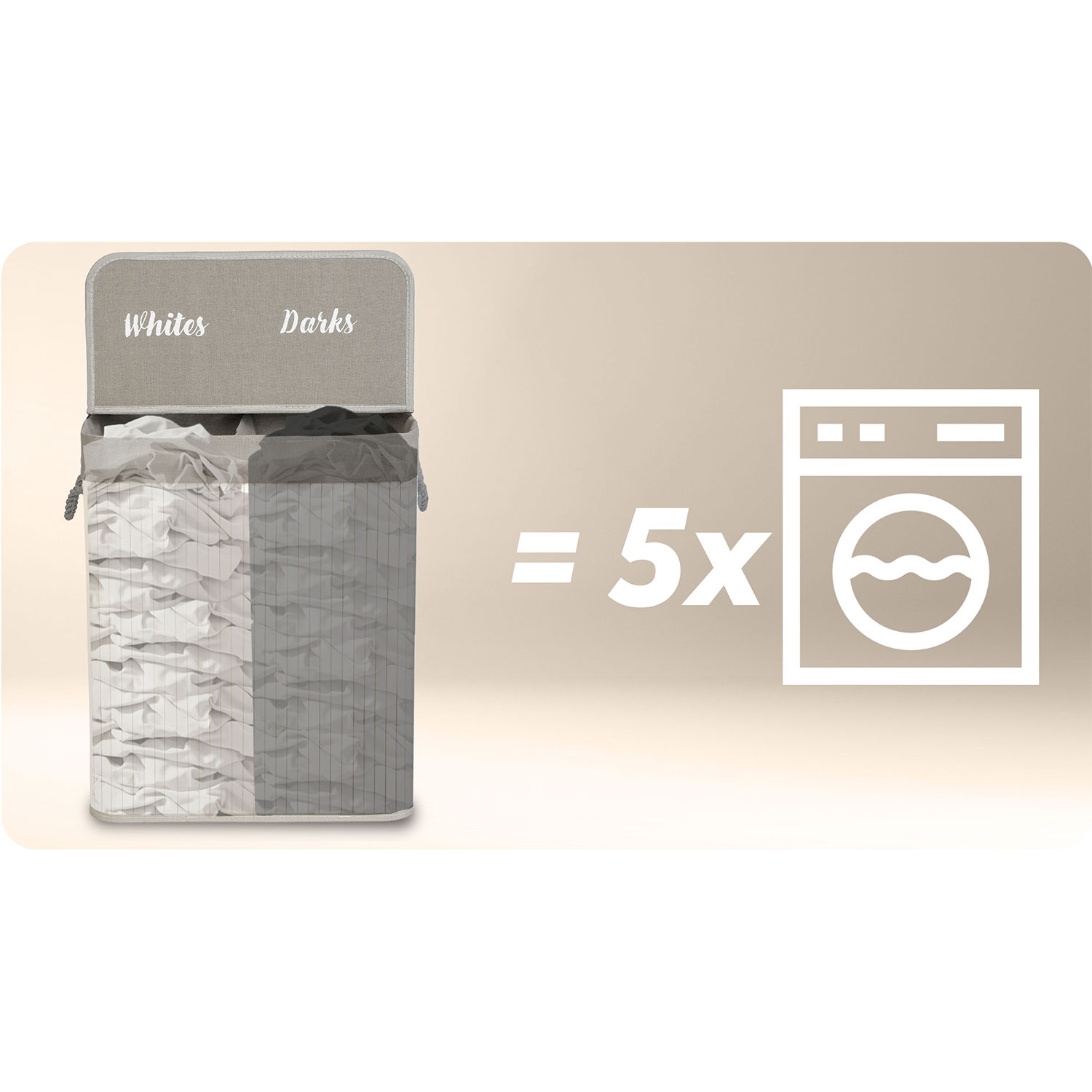 Bambusest pesukorv kaanega 100 l Massido - Image 5