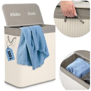 Bambusest pesukorv kaanega 100 l Massido