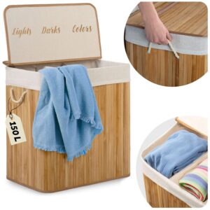 Bambusest pesukorv kaanega 150 l Massido