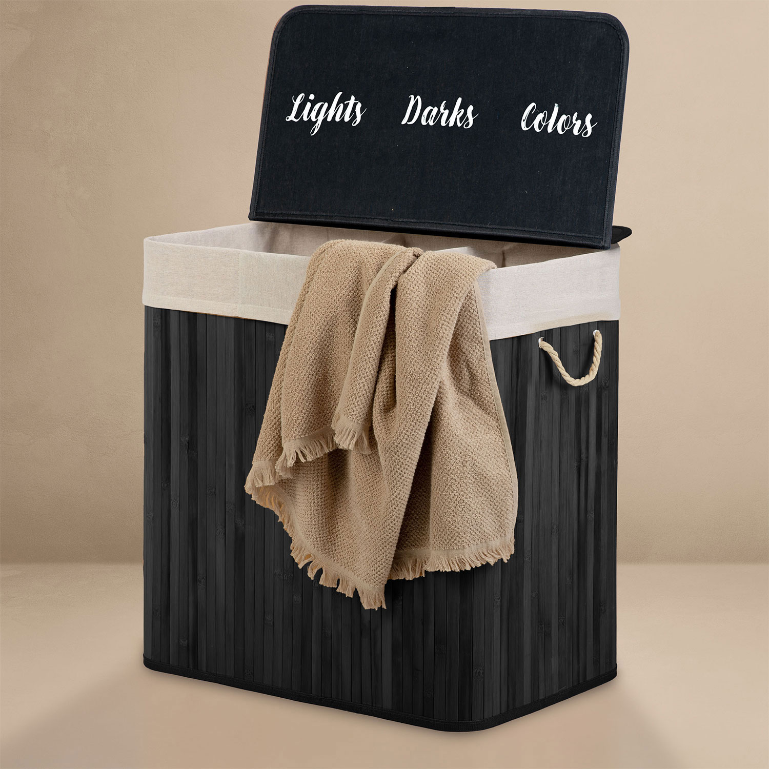 Bambusest pesukorv kaanega 150 l Massido - Image 5