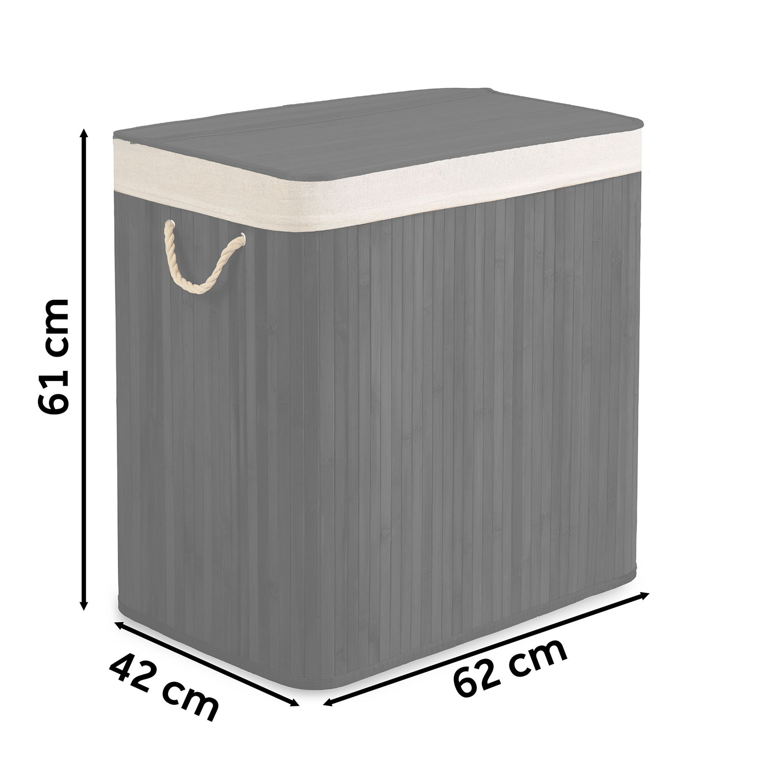 Bambusest pesukorv kaanega 150 l Massido - Image 3