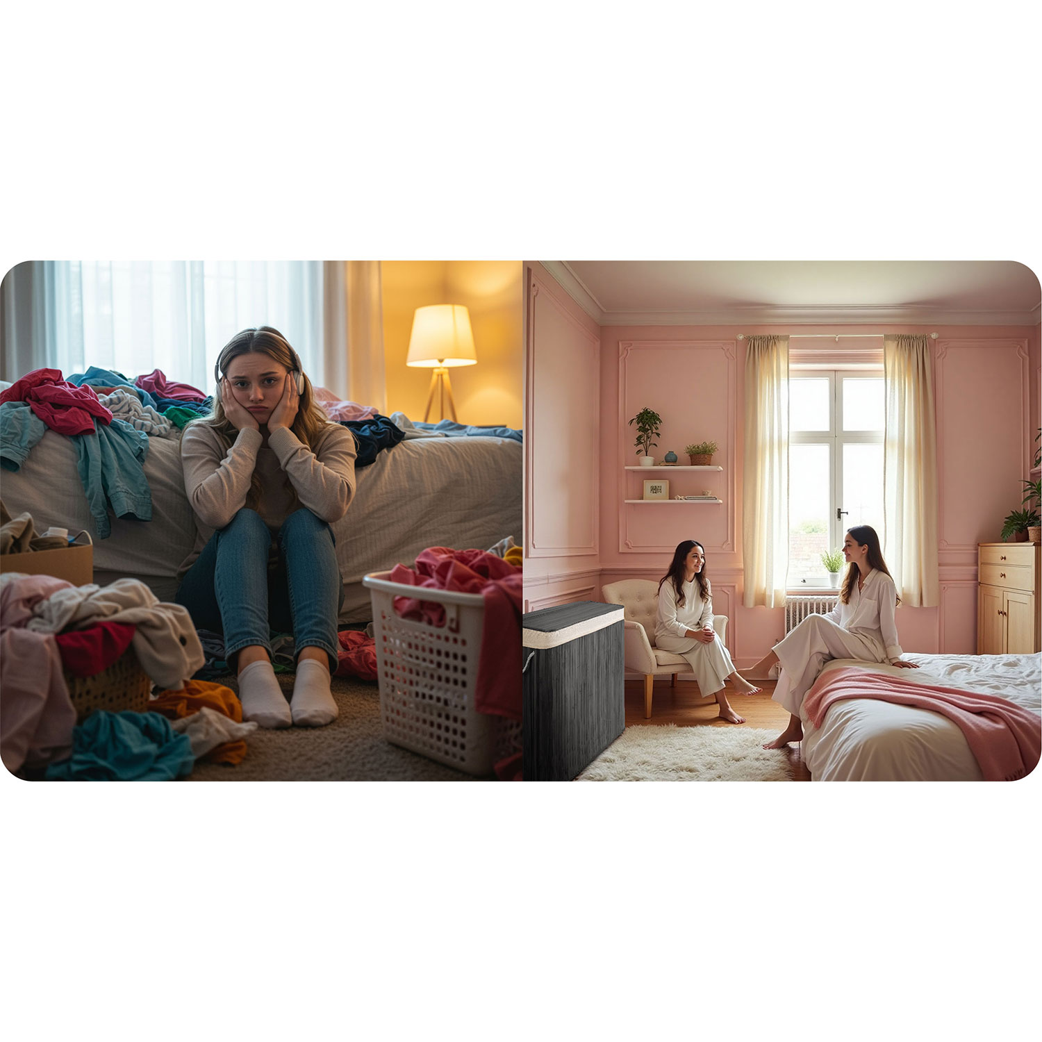 Bambusest pesukorv kaanega 150 l Massido - Image 7