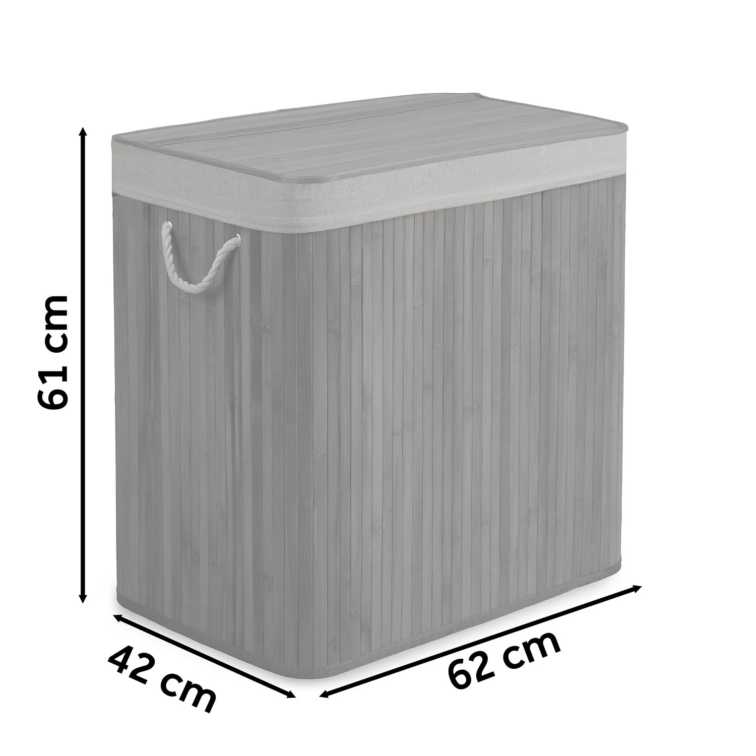 Bambusest pesukorv kaanega 150 l Massido - Image 4