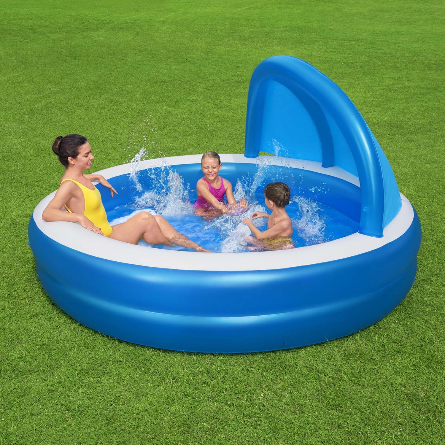 Täispuhutav bassein 241 x 241 x 140 cm sinine Bestway 54337 - Image 8