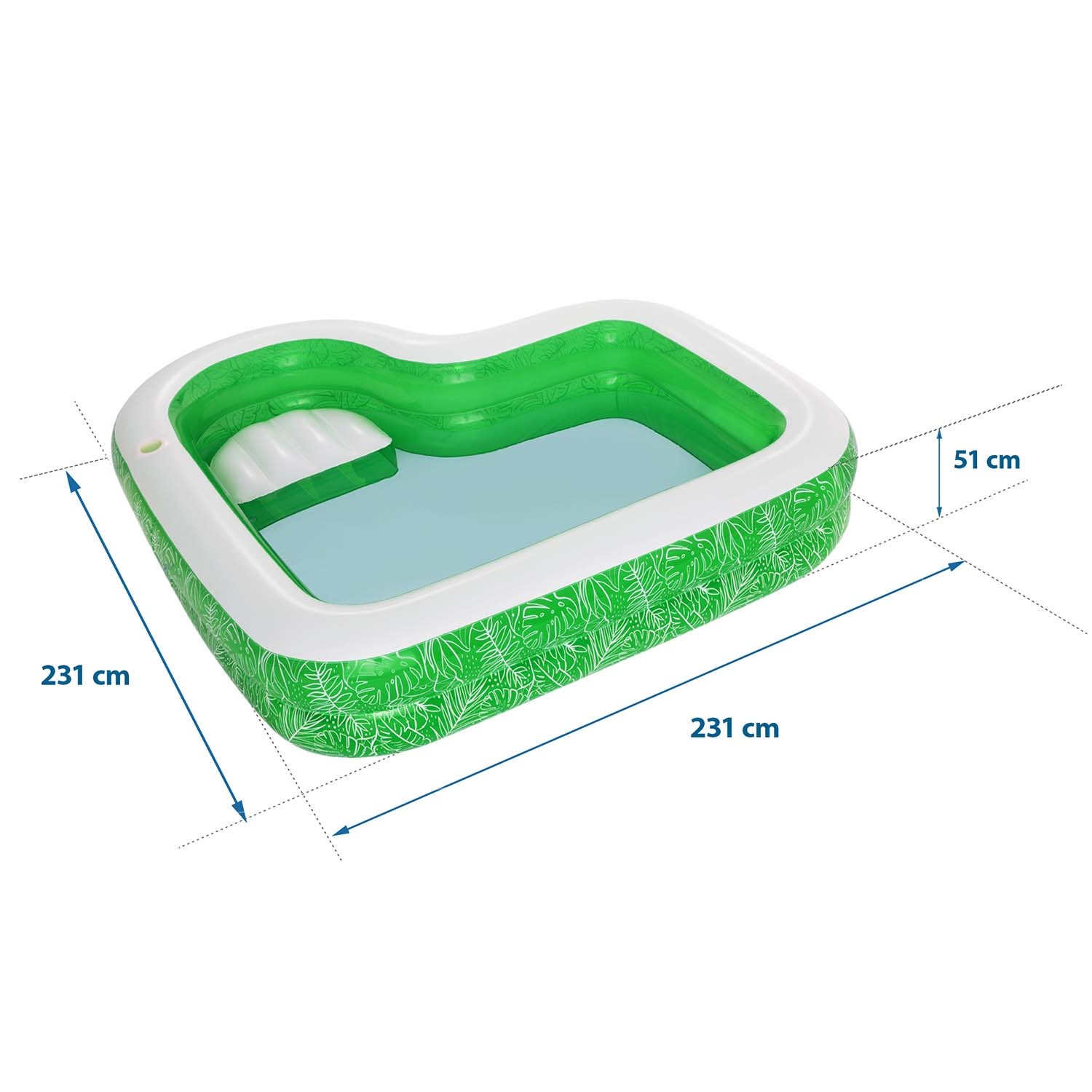 Täispuhutav bassein 231 x 231 x 51 cm roheline Bestway 54336 - Image 6