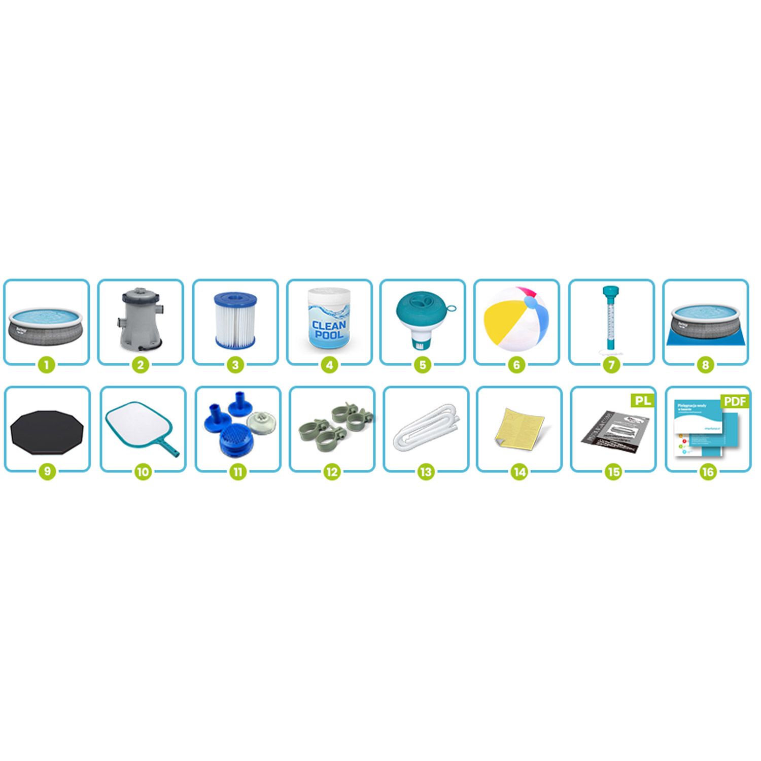 Bestway 57445 366 x 76 cm 16-ühes aiabassein - Image 12