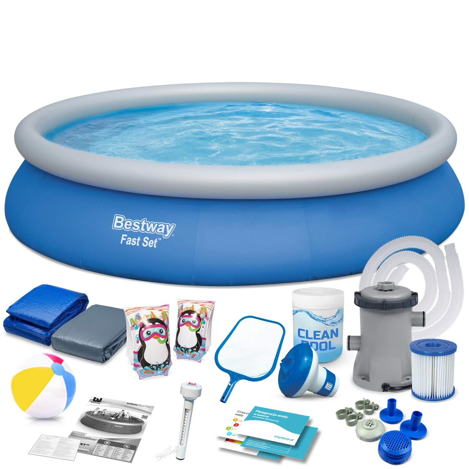 Bestway 57313 17-ühes aia laiendatav bassein 457 x 84 cm