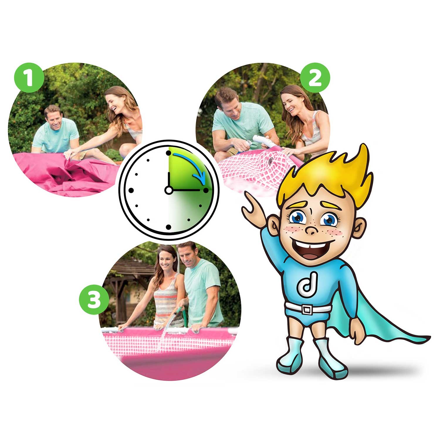 Raamiga aiabassein 220 x 150 x 60 cm 2 ühes INTEX 28266 - Image 9