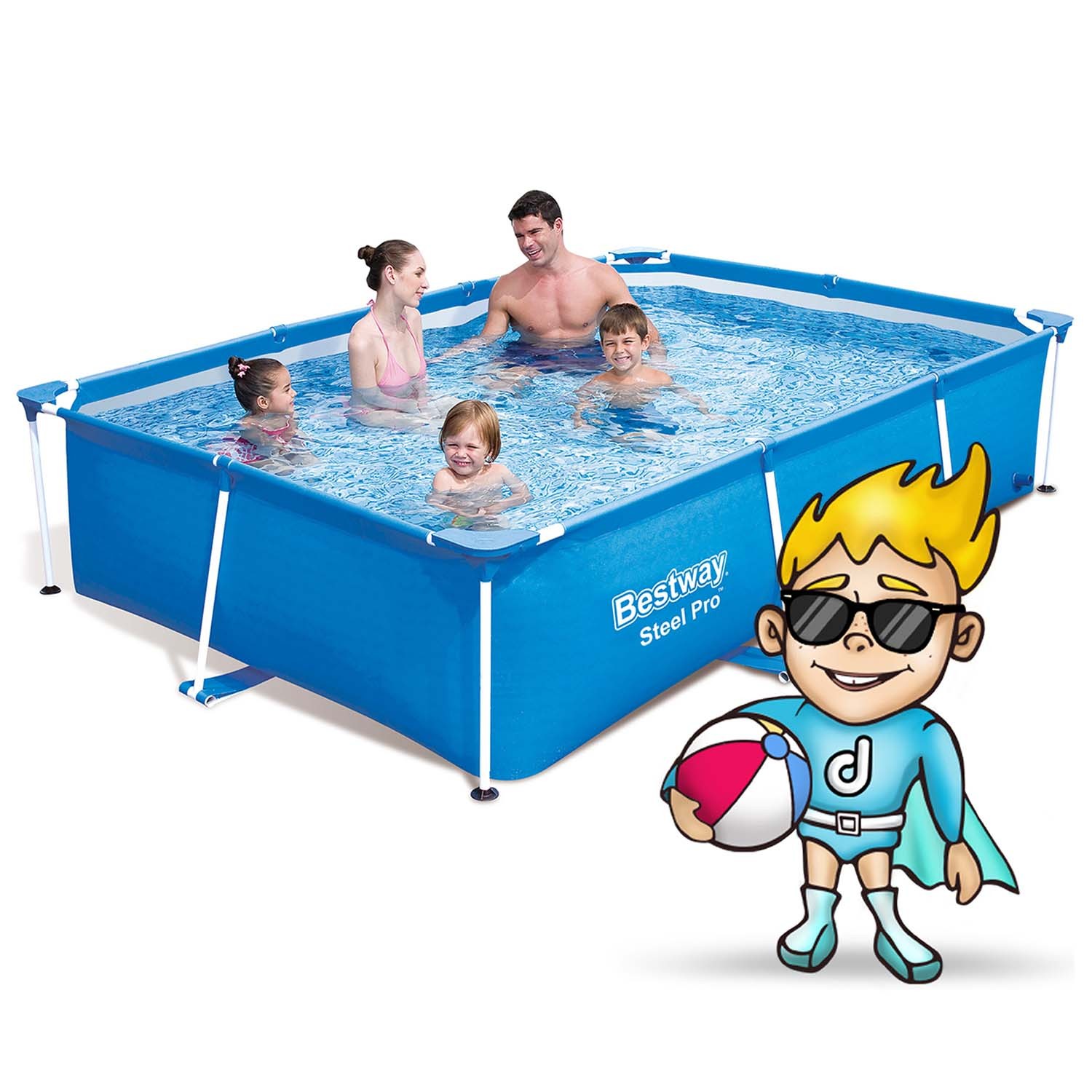 Raamiga aiabassein 259 x 170 x 61 cm Bestway 56403 - Image 2