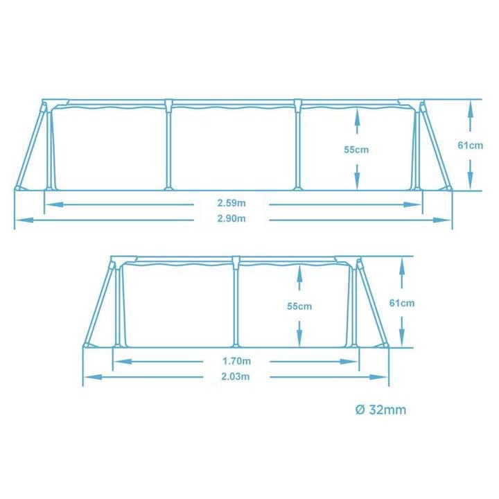 Raamiga aiabassein 259 x 170 x 61 cm Bestway 56403N - Image 6