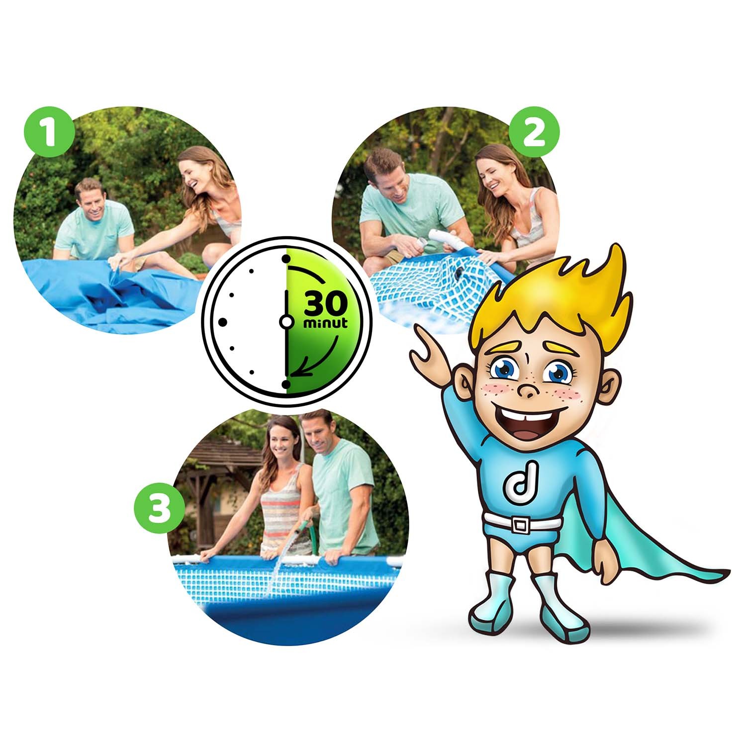 Raamiga aiabassein 260 x 160 x 65 cm INTEX 28271 - Image 3