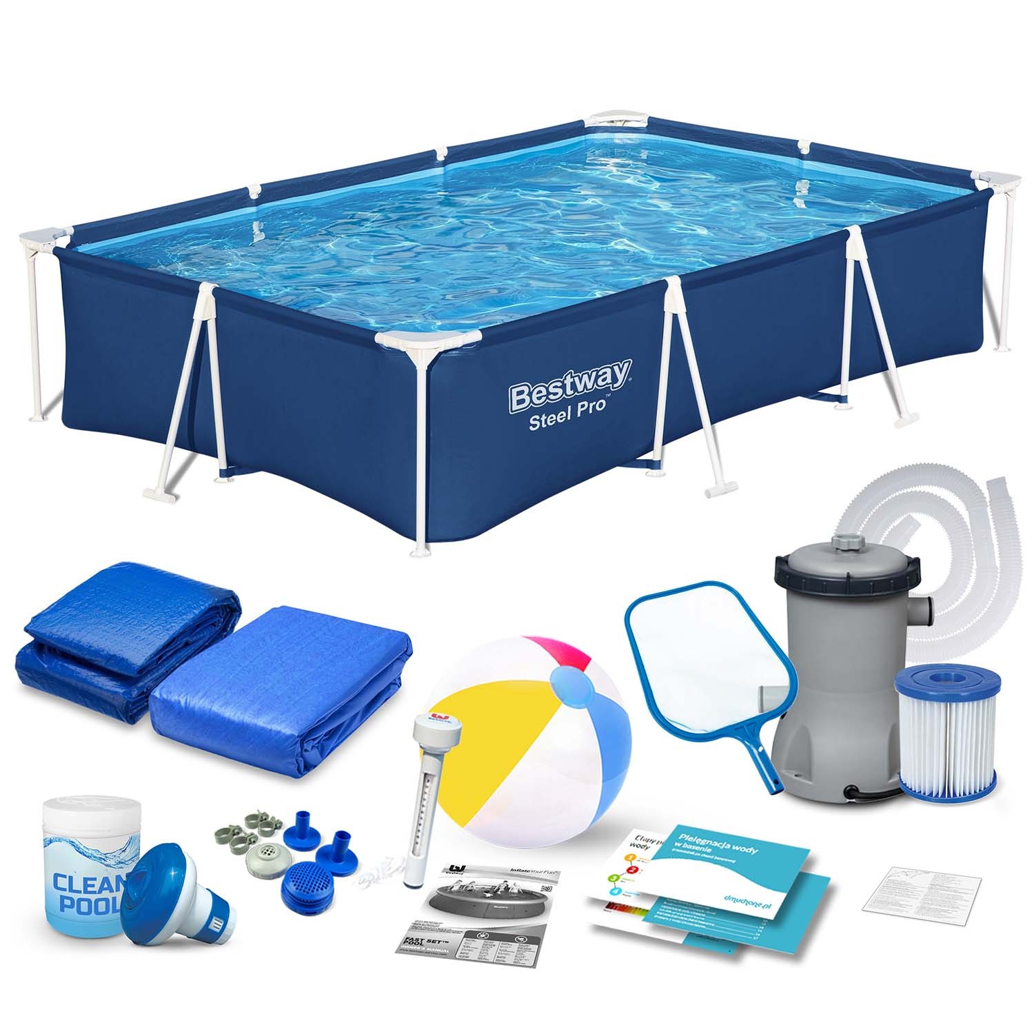 Raamiga aiabassein 300 x 201 x 66 cm 16-ühes Bestway 56404N