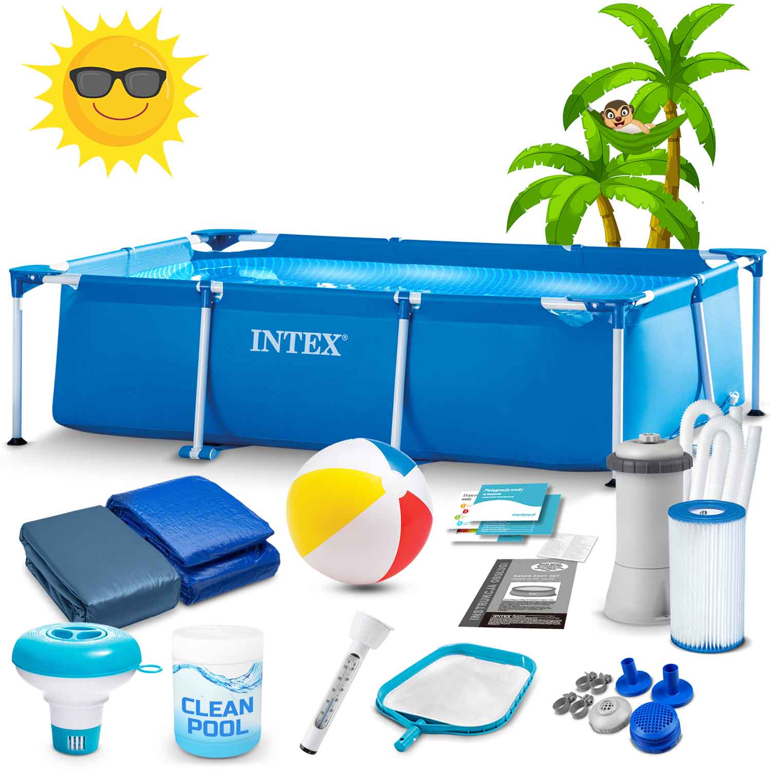 Raamiga aiabassein 300 x 200 x 75 cm 15-ühes INTEX 28272 - Image 2