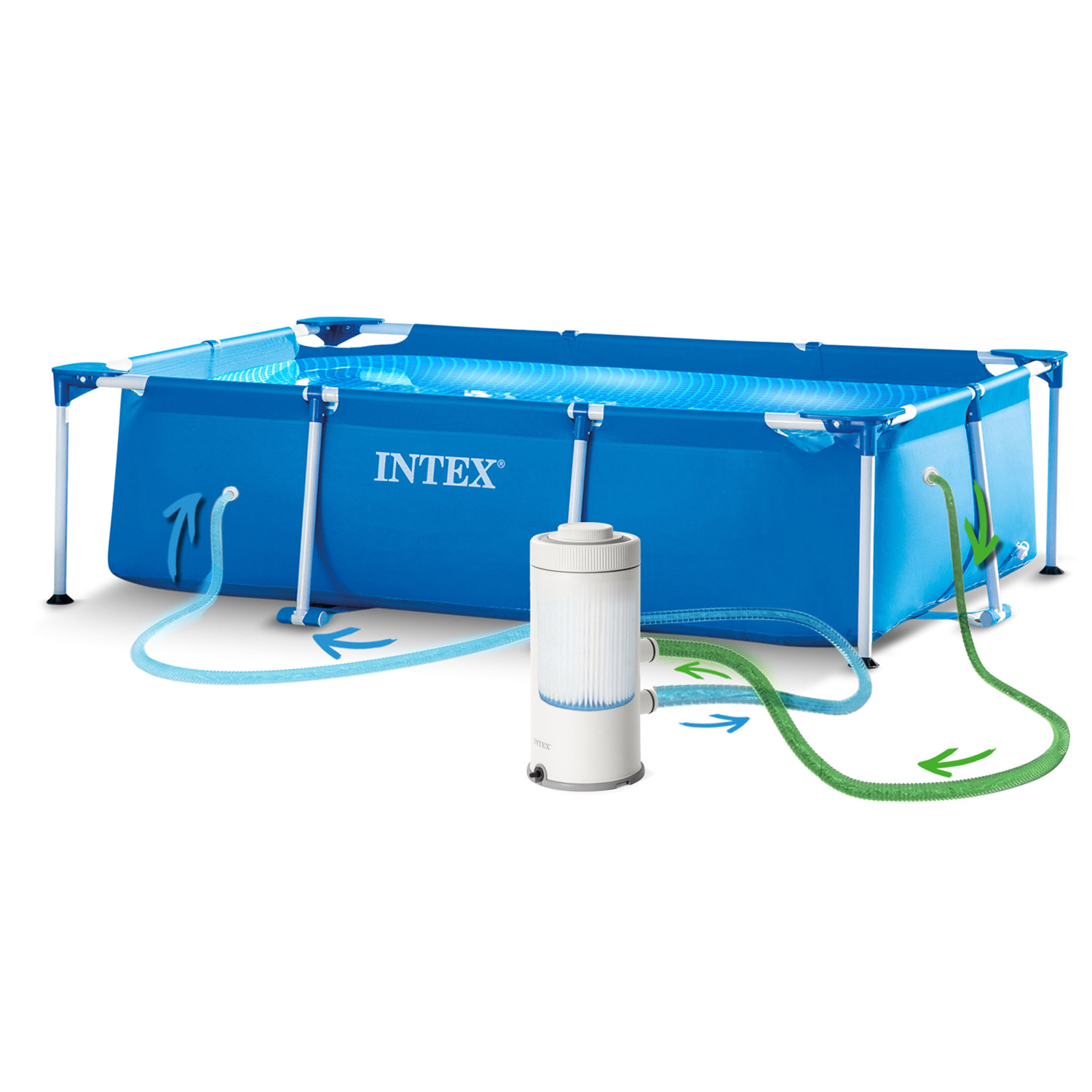 Raamiga aiabassein 300 x 200 x 75 cm 15-in-1 INTEX 28272 + mullimasin TASUTA - Image 2