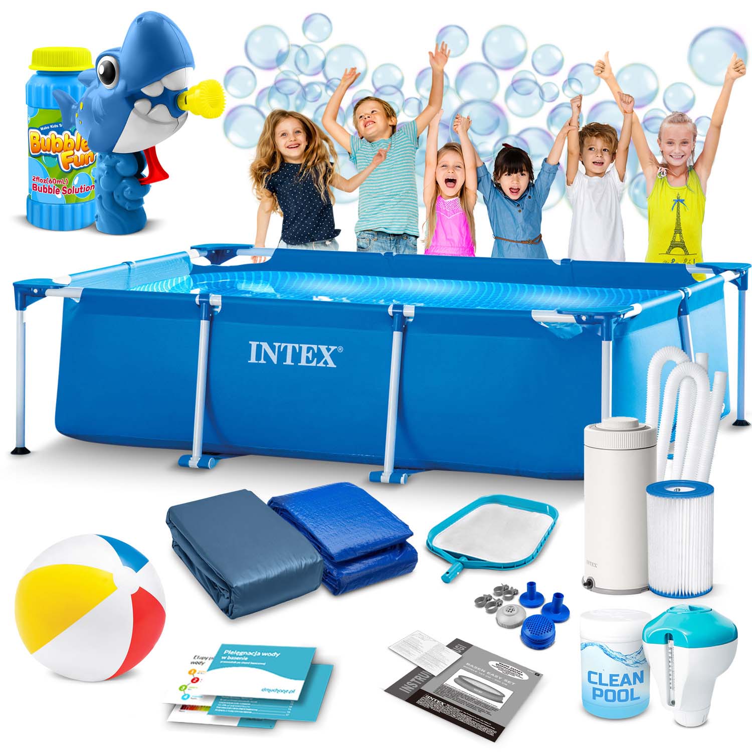 Raamiga aiabassein 300 x 200 x 75 cm 15-in-1 INTEX 28272 + mullimasin TASUTA