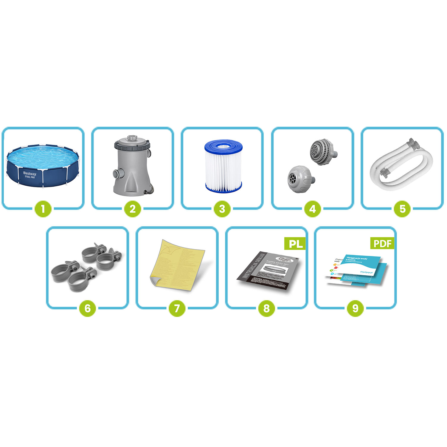 Raamiga aiabassein 305 x 76 cm 8-ühes Bestway 56679 - Image 7