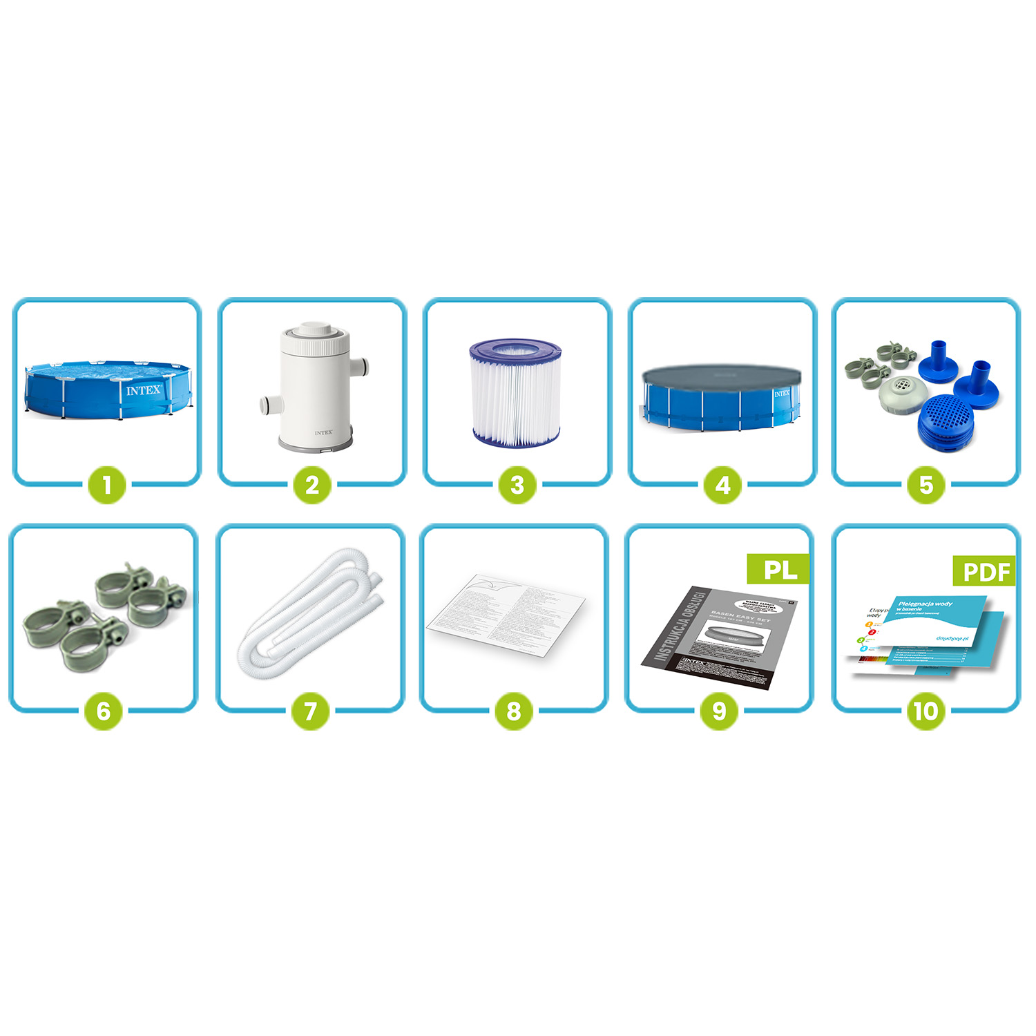 Raamiga aiabassein 305 x 76 cm 10 ühes INTEX 28202 - Image 4