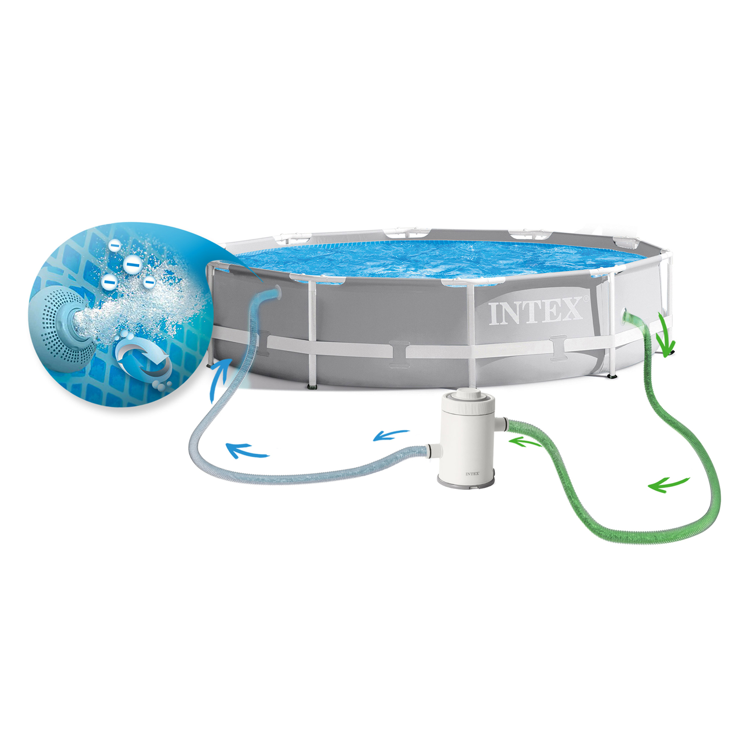 Raamiga aiabassein 305 x 76 cm 3 ühes INTEX 26702 - Image 4