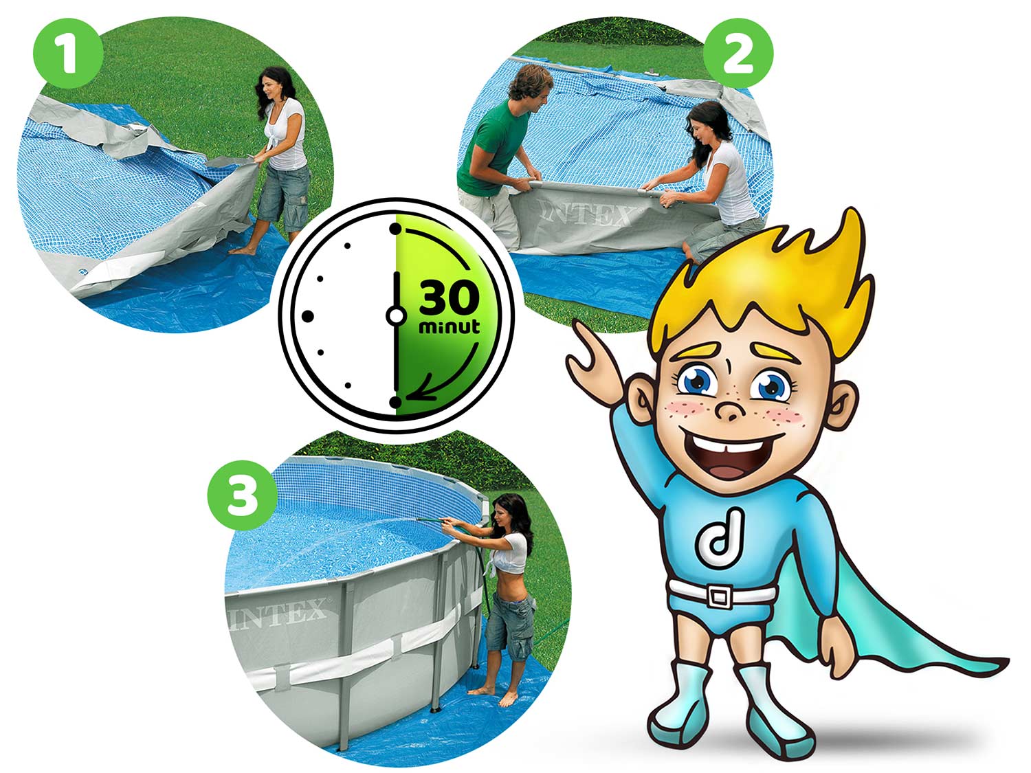 Raamiga aiabassein 305 x 76 cm 3 ühes INTEX 26702 - Image 6