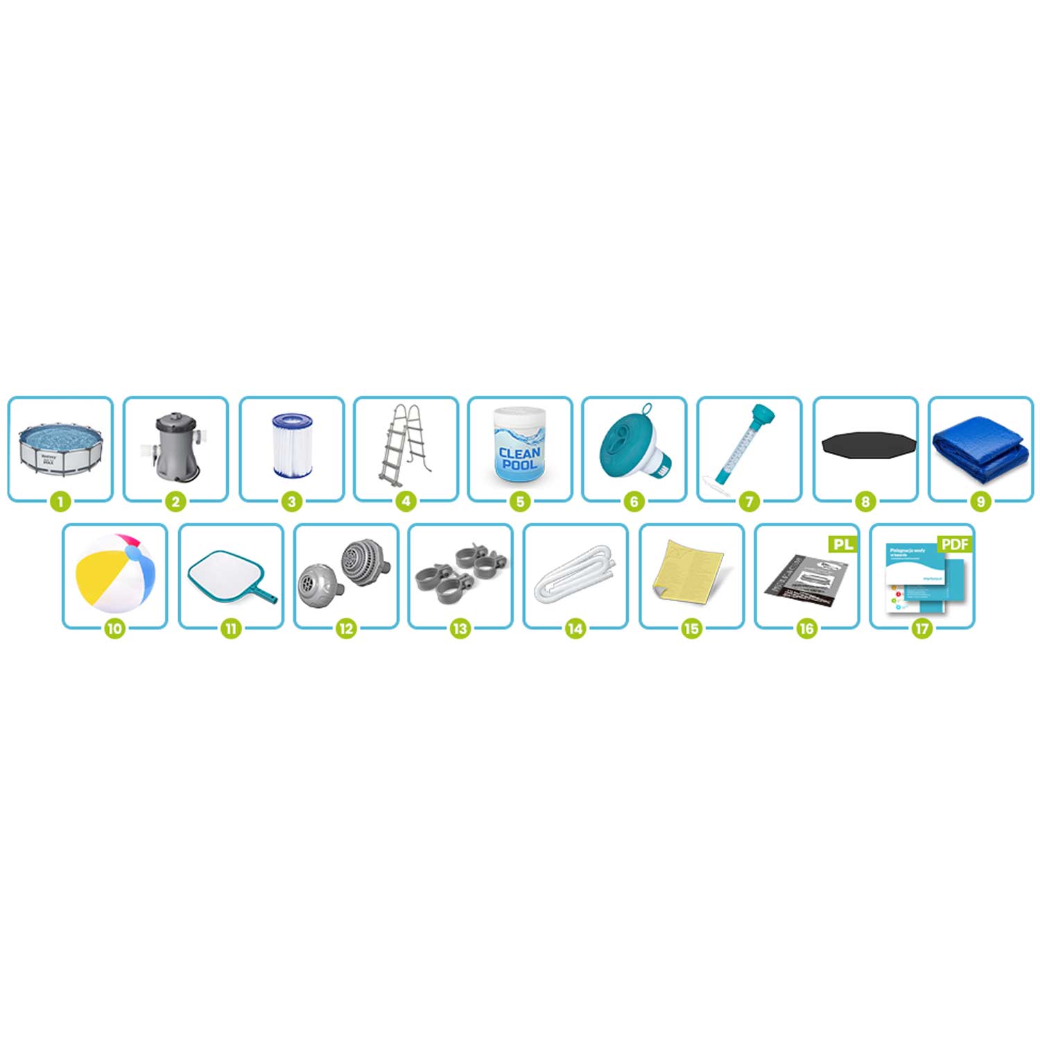 Raamiga aiabassein 366 x 100 cm 17-ühes Bestway 56418 - Image 8