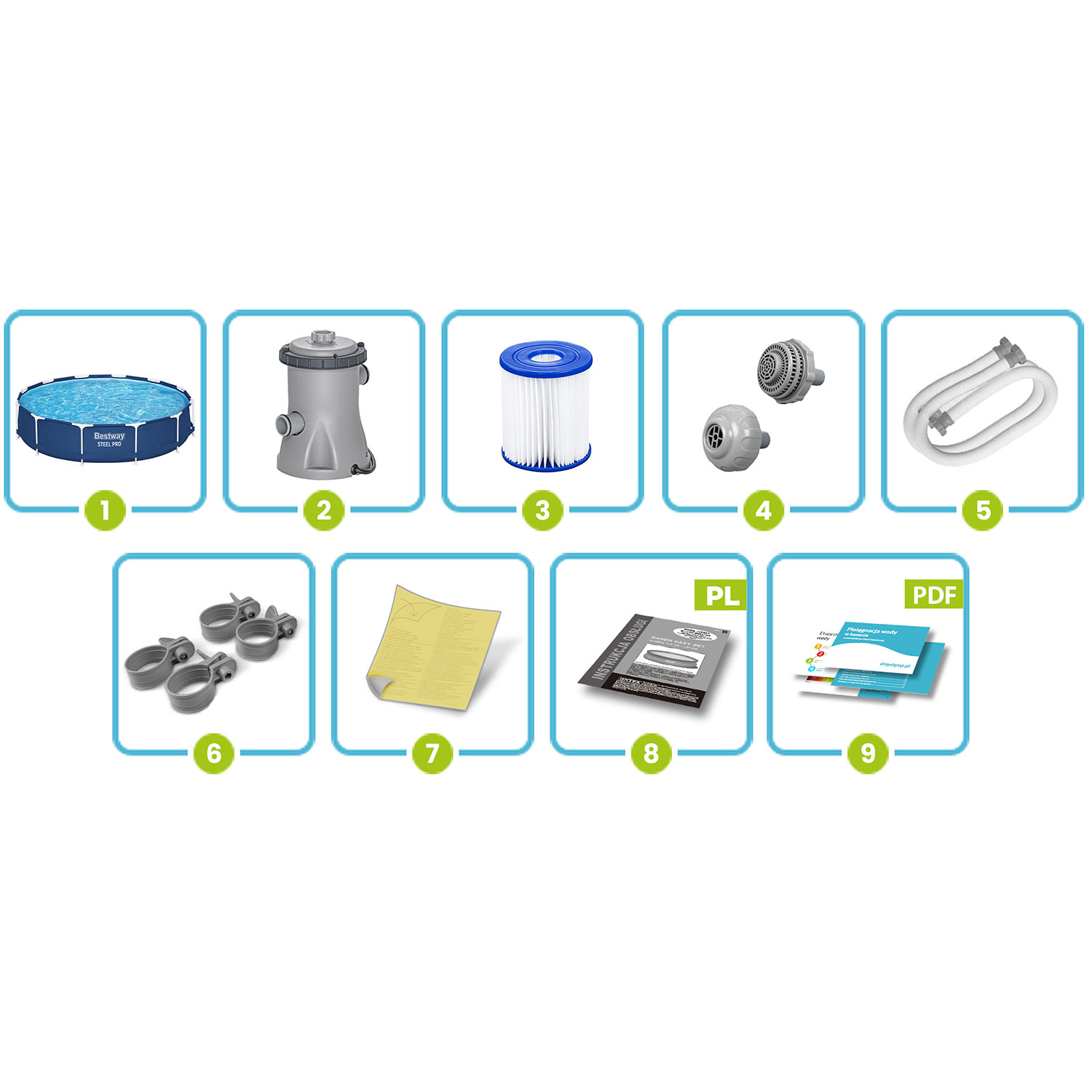 Raamiga aiabassein 366 x 76 cm 7-ühes Bestway 56681 - Image 11