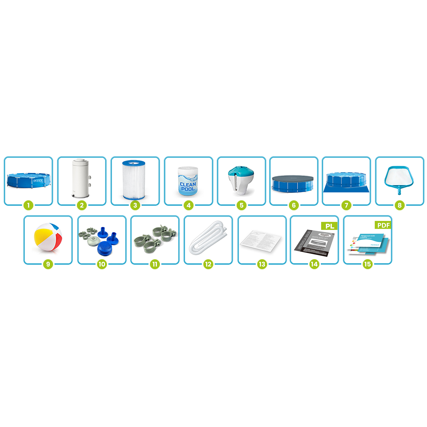 Raamiga aiabassein 366 x 76 cm 16-in-1 INTEX 28212 + mullimasin TASUTA - Image 3