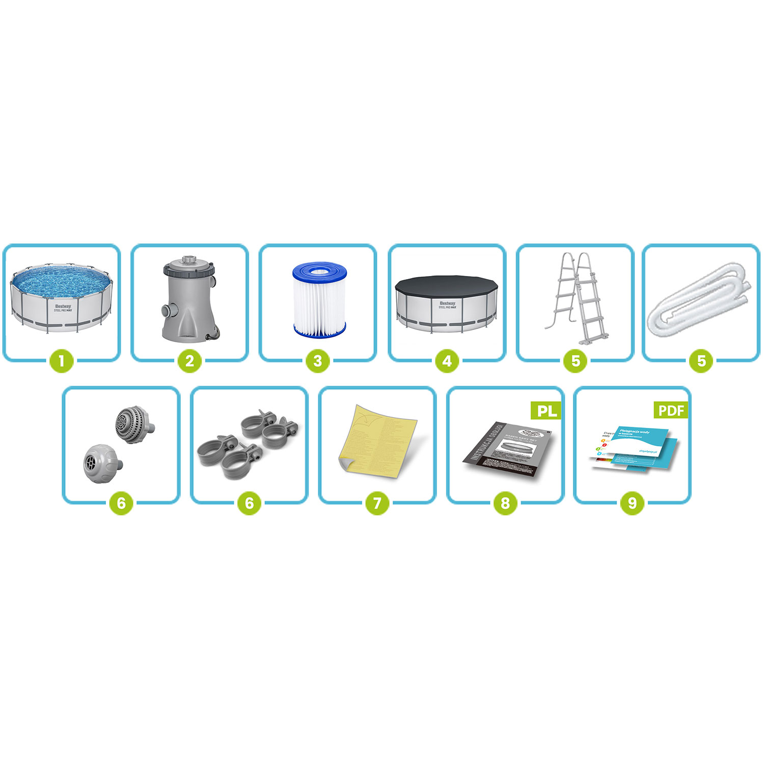 Raamiga aiabassein 366 x 122 cm 6-ühes Bestway 56420 - Image 8