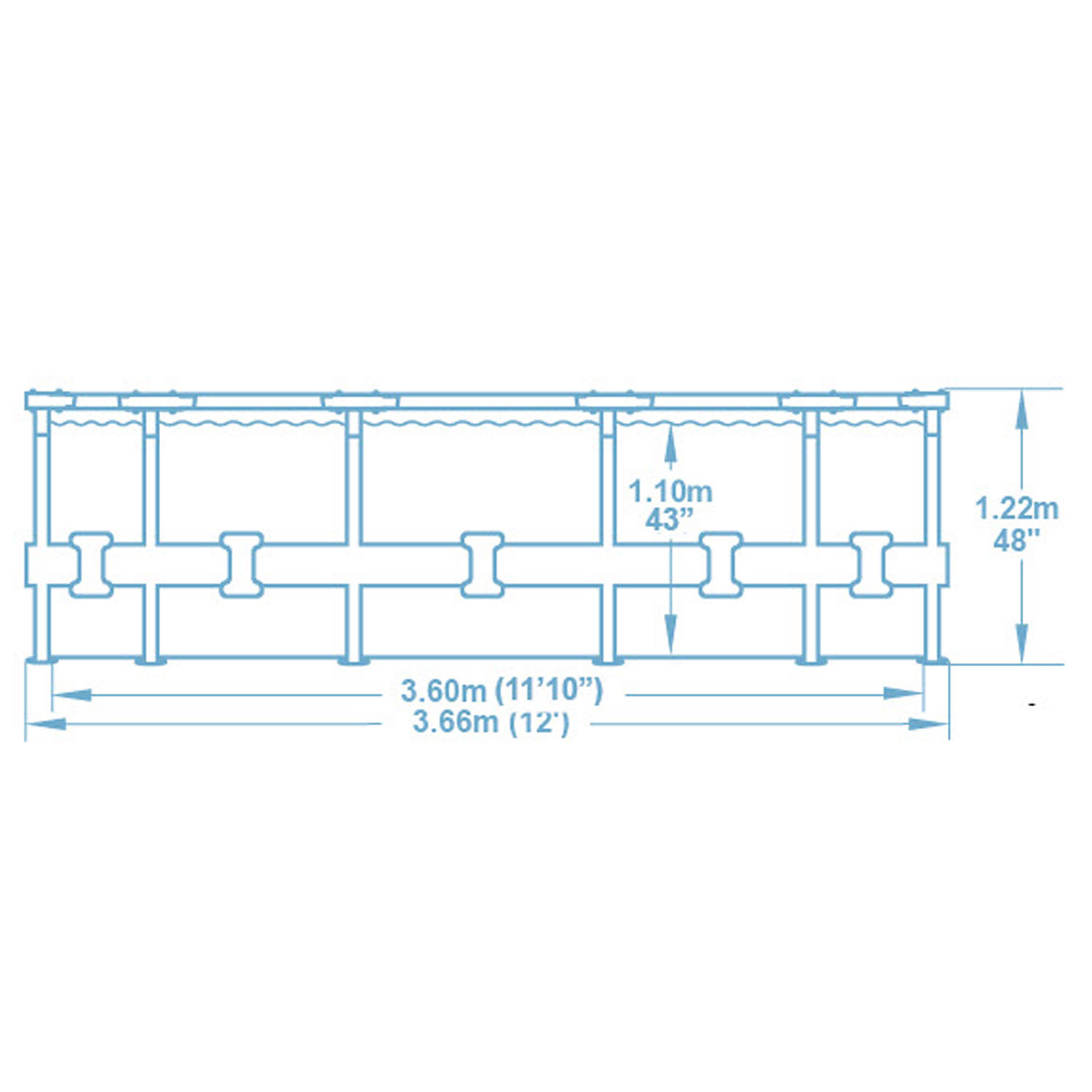 Raamiga aiabassein 366 x 122 cm 6-ühes Bestway 56420 - Image 7