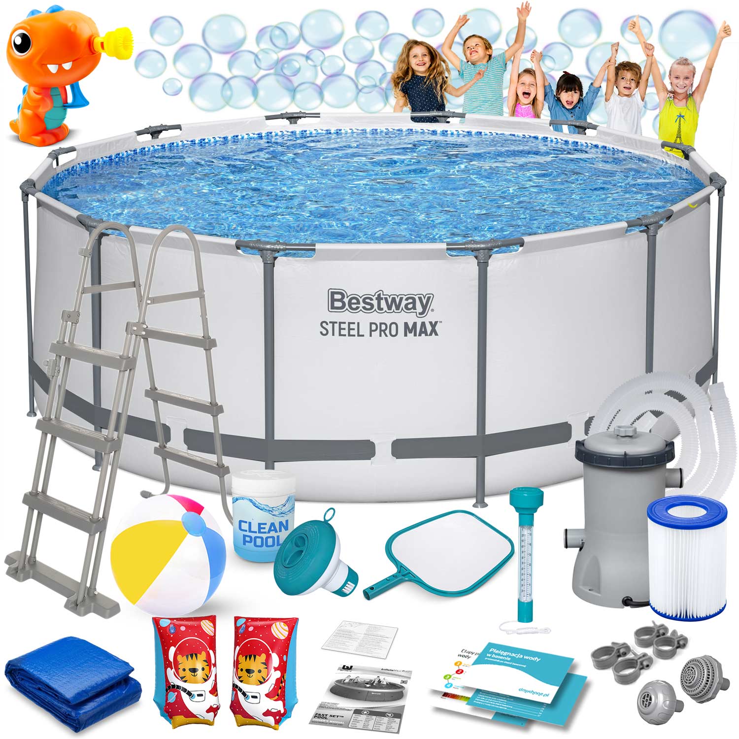 Raamiga aiabassein 366 x 122 cm 18-in-1 Bestway 56420 + mullimasin TASUTA - Image 9