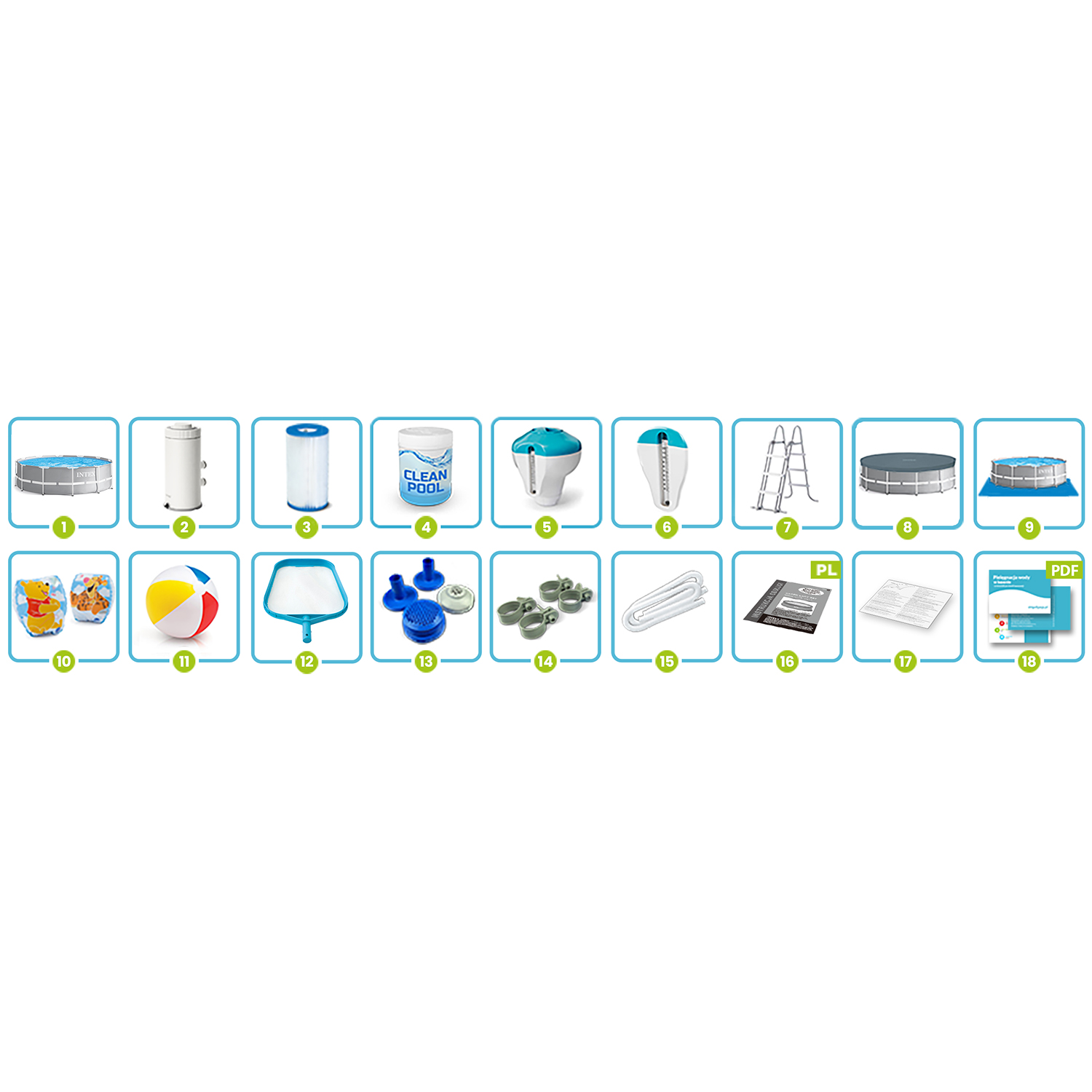 Raamiga aiabassein 366 x 99 cm 17-in-1 INTEX 26716 + mullimasin TASUTA - Image 9