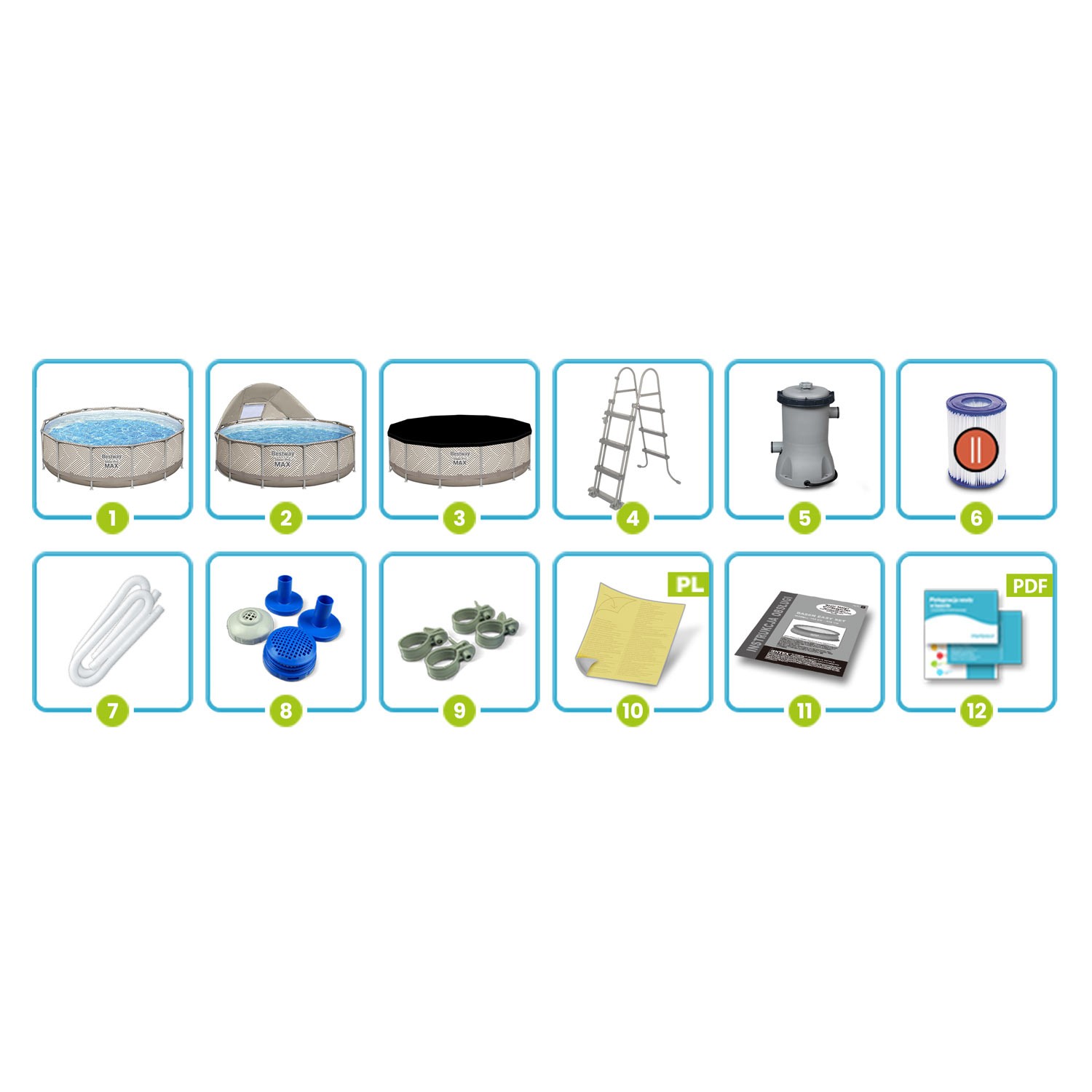 Raamiga aiabassein 396 x 107 cm 11-ühes Bestway 561FY - Image 11