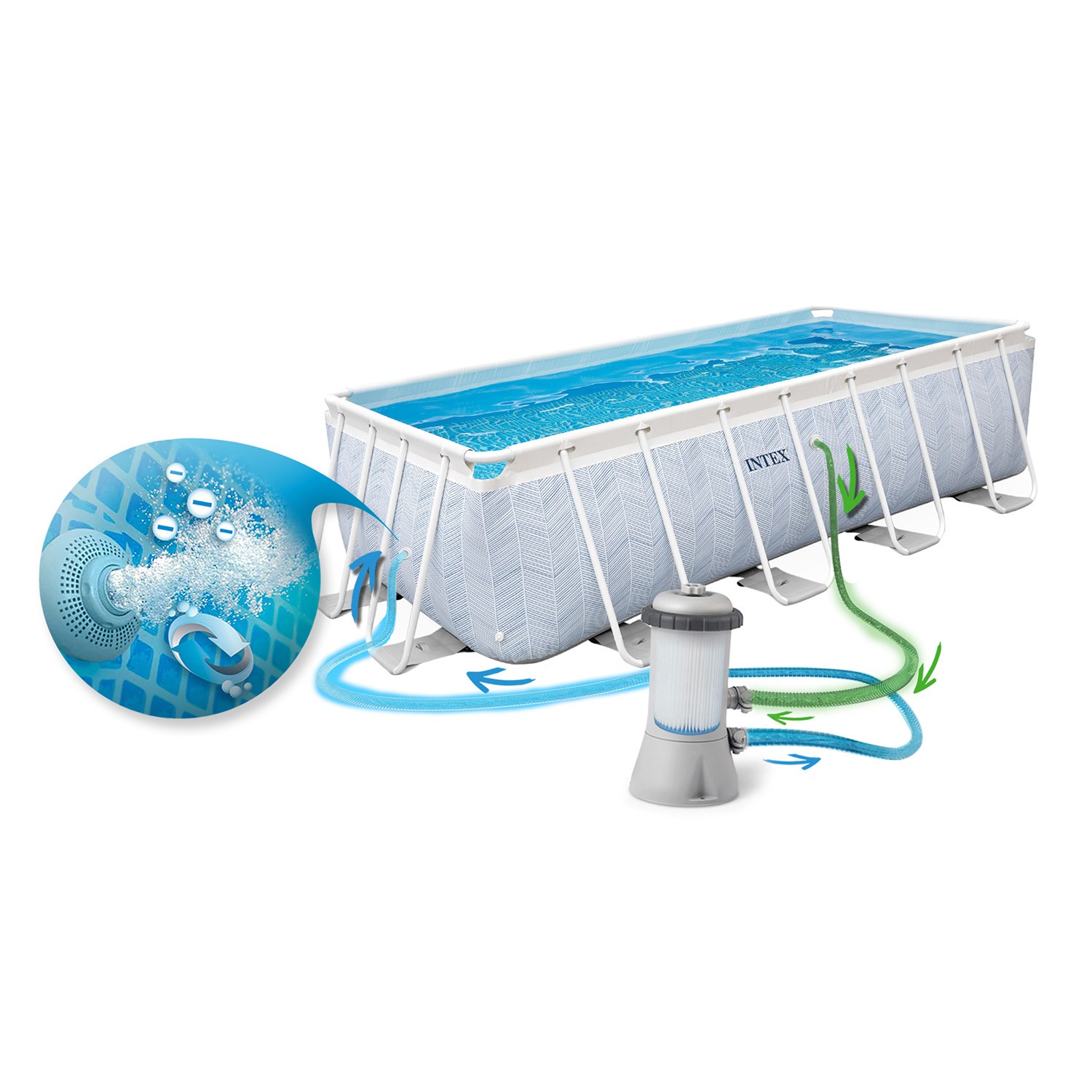 Raamiga aiabassein 400 x 200 x 100 cm 4-ühes INTEX 26780 - Image 4