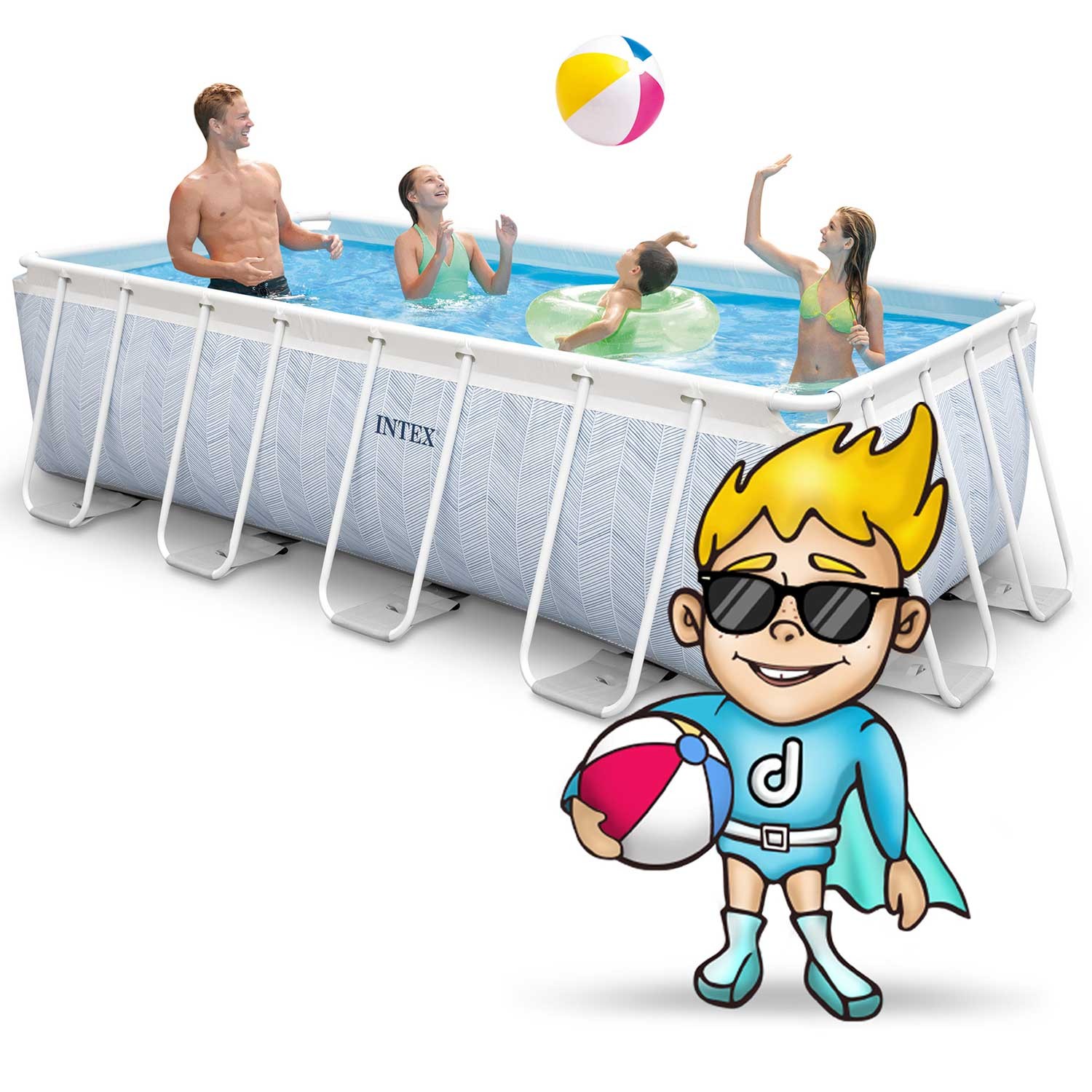 Raamiga aiabassein 400 x 200 x 100 cm 18-ühes komplekt INTEX 26780 - Image 5