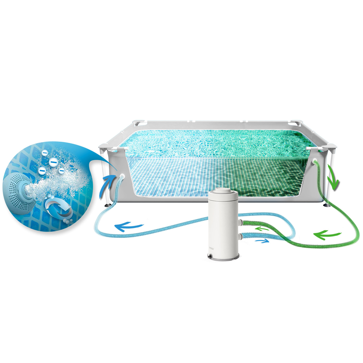 Raamiga aiabassein 400 x 200 x 100 cm 4-ühes INTEX 26788 - Image 4