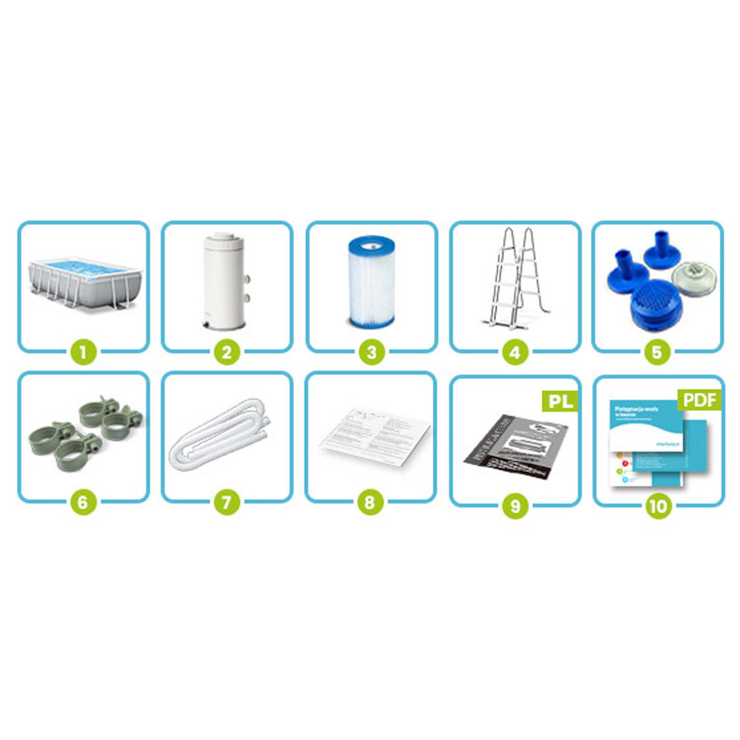 Raamiga aiabassein 400 x 200 x 122 cm 10 ühes INTEX 26790 - Image 3