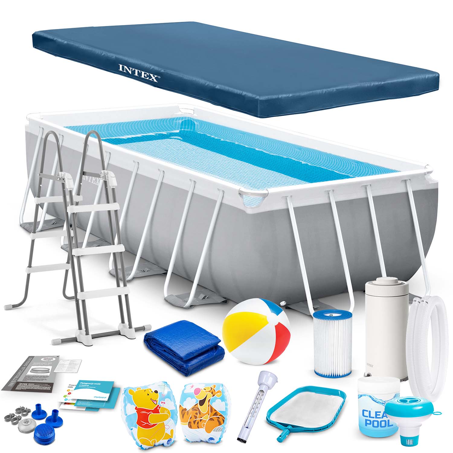 Raamiga aiabassein 400 x 200 x 122 cm 18 in 1 INTEX 26790