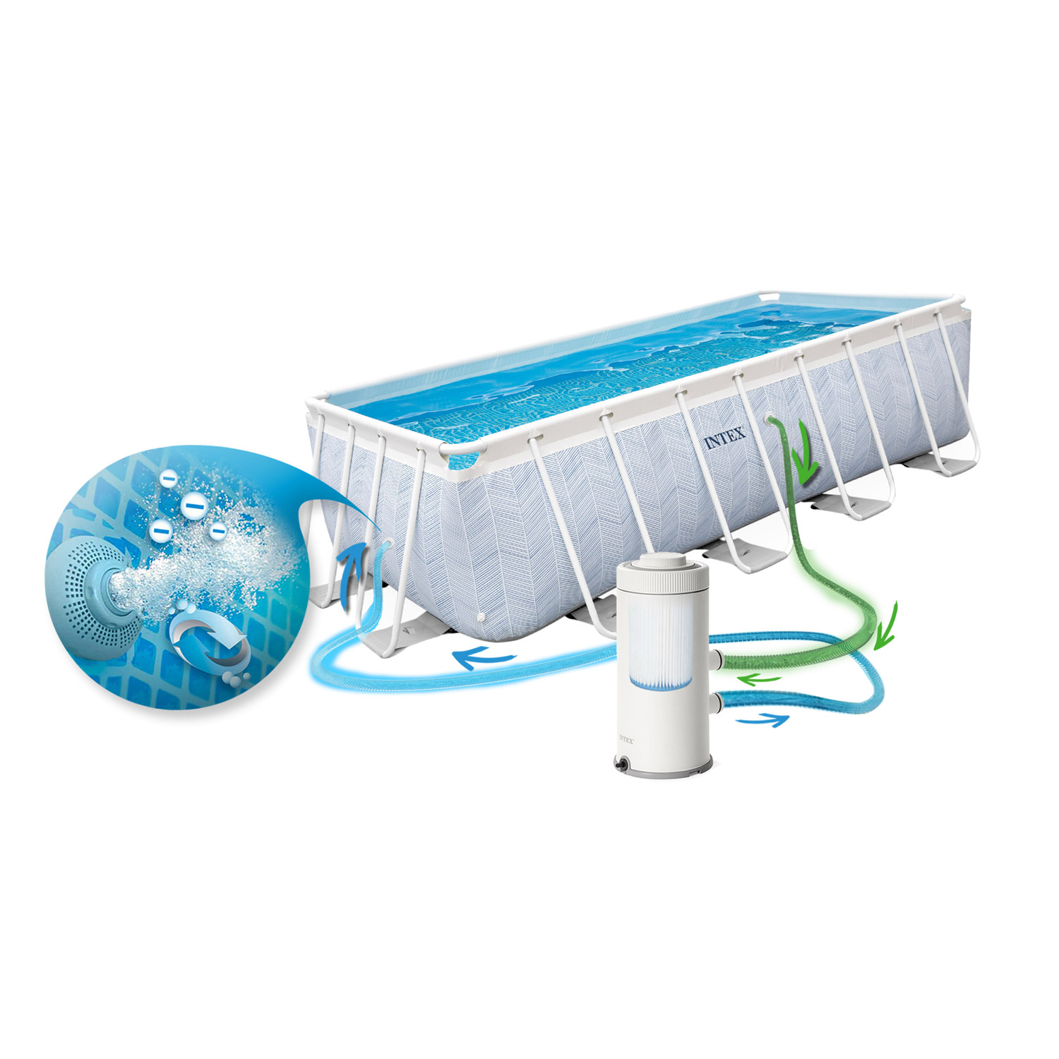 Raamiga aiabassein 400 x 200 x 100 cm 18-ühes komplekt INTEX 26780 - Image 6