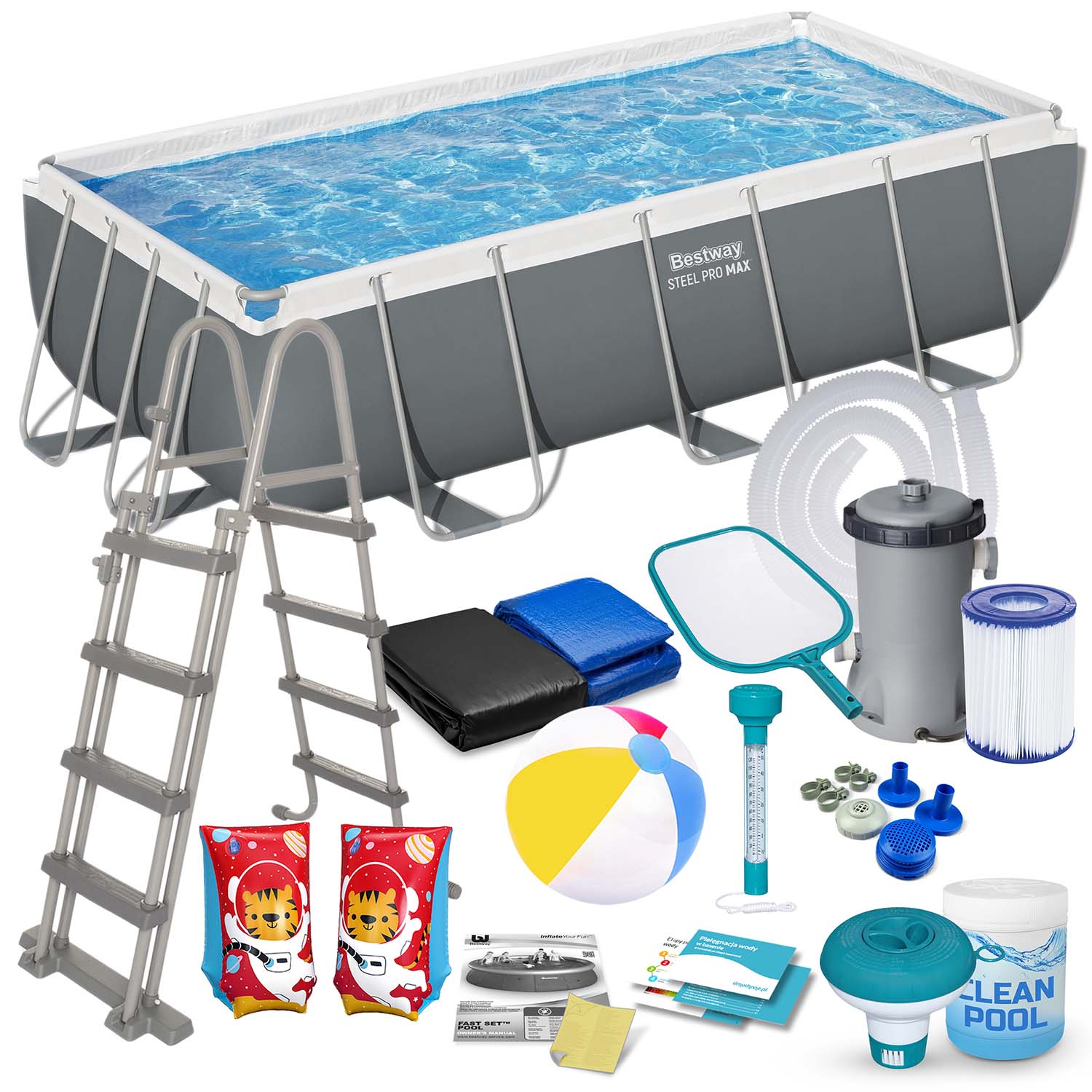 Raamiga aiabassein 404 x 201 x 100 cm 18-ühes Bestway 56441