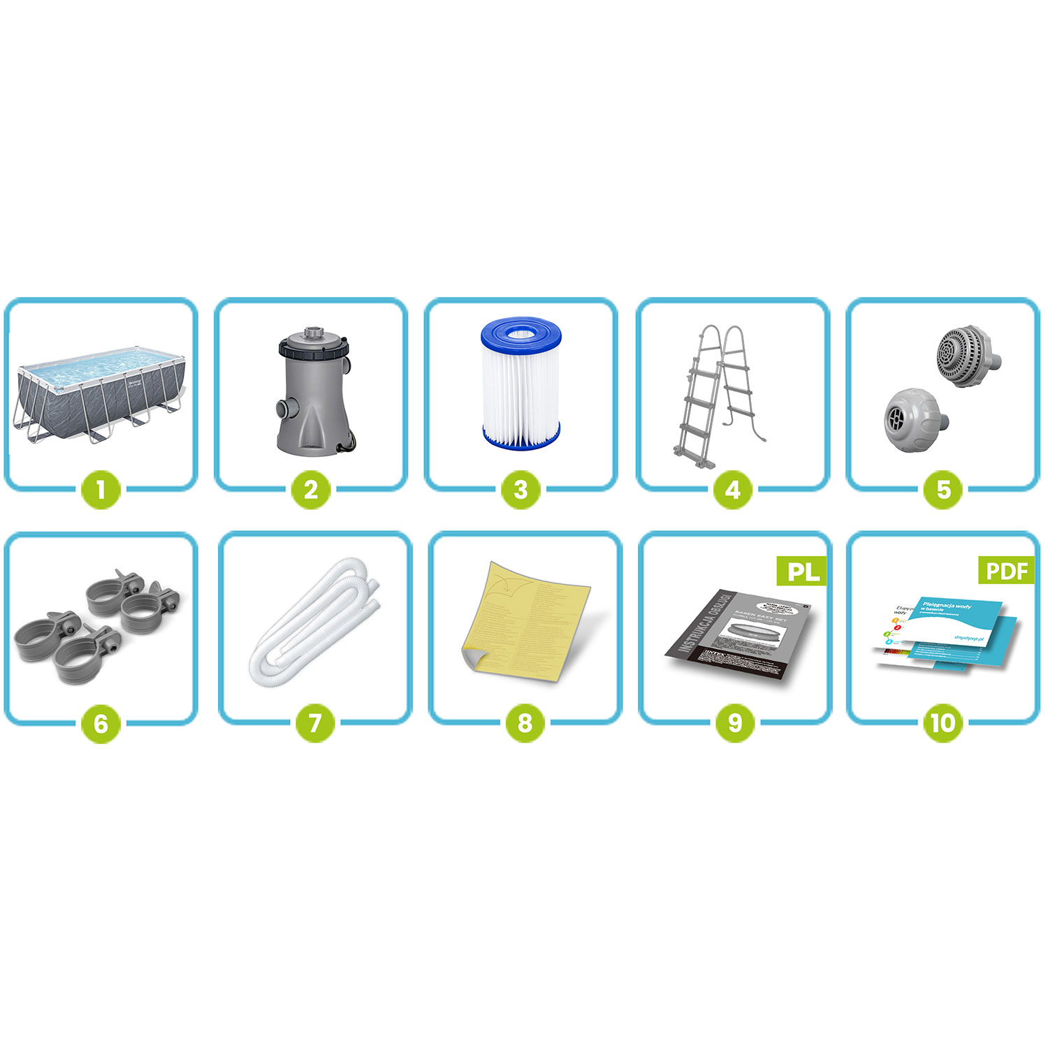 Raamiga aiabassein 404 x 201 x 100 cm 11-ühes Bestway 56721 - Image 10